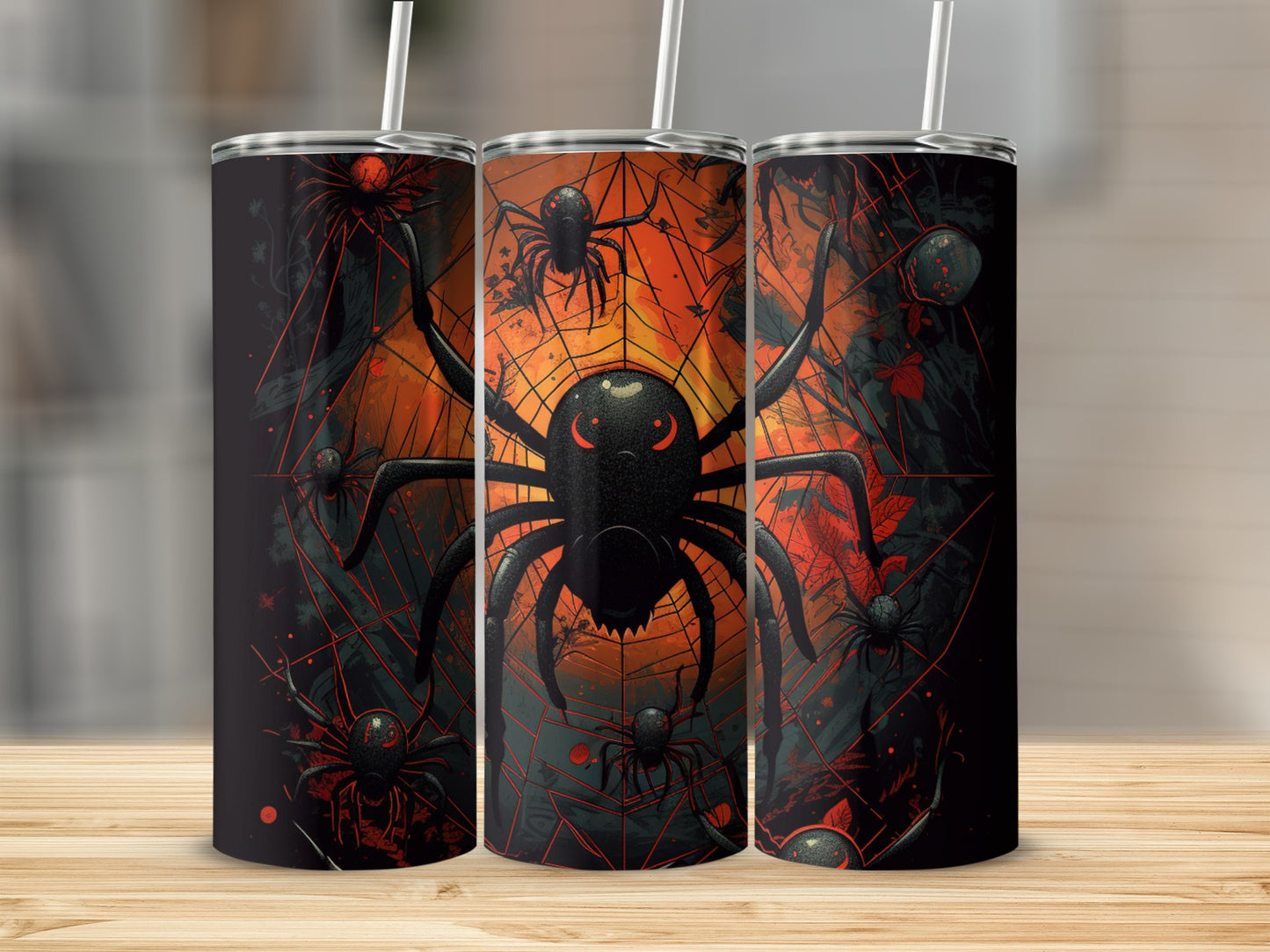 Orange and Black Spooky Spider Designs product