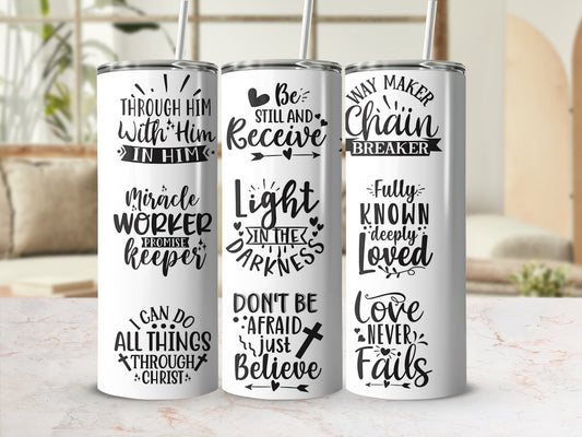 Inspirational Motivational Quotes Tumbler Set for Daily Use