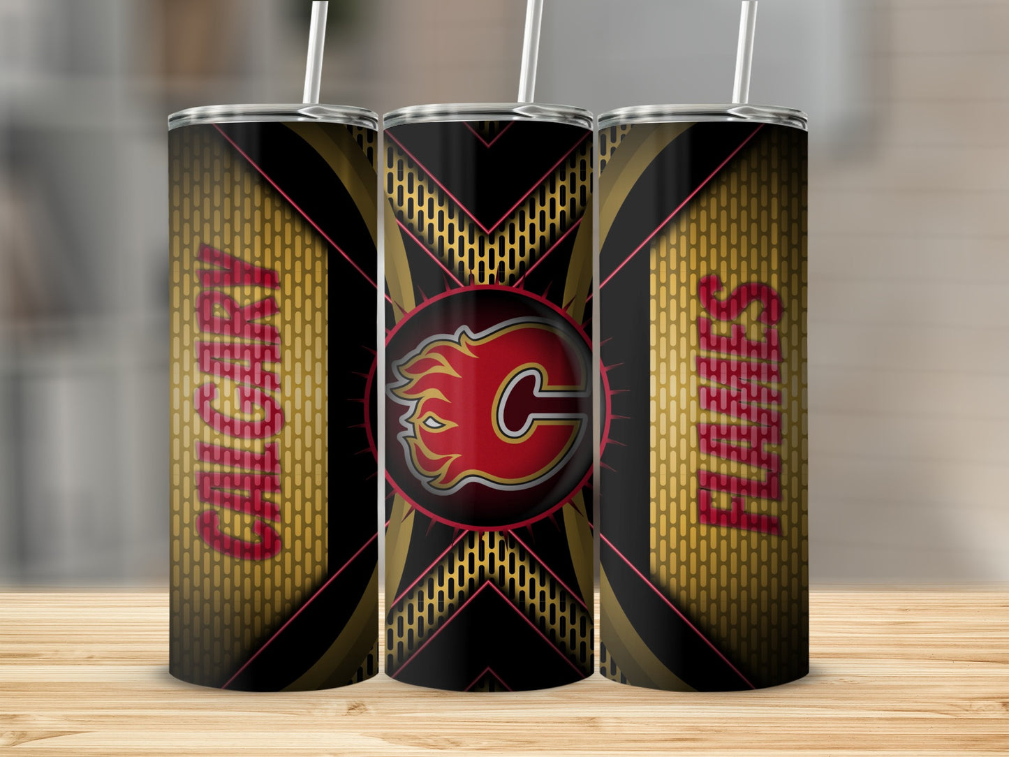 Calgary Flames Hockey Team Graphic Design Tumblers