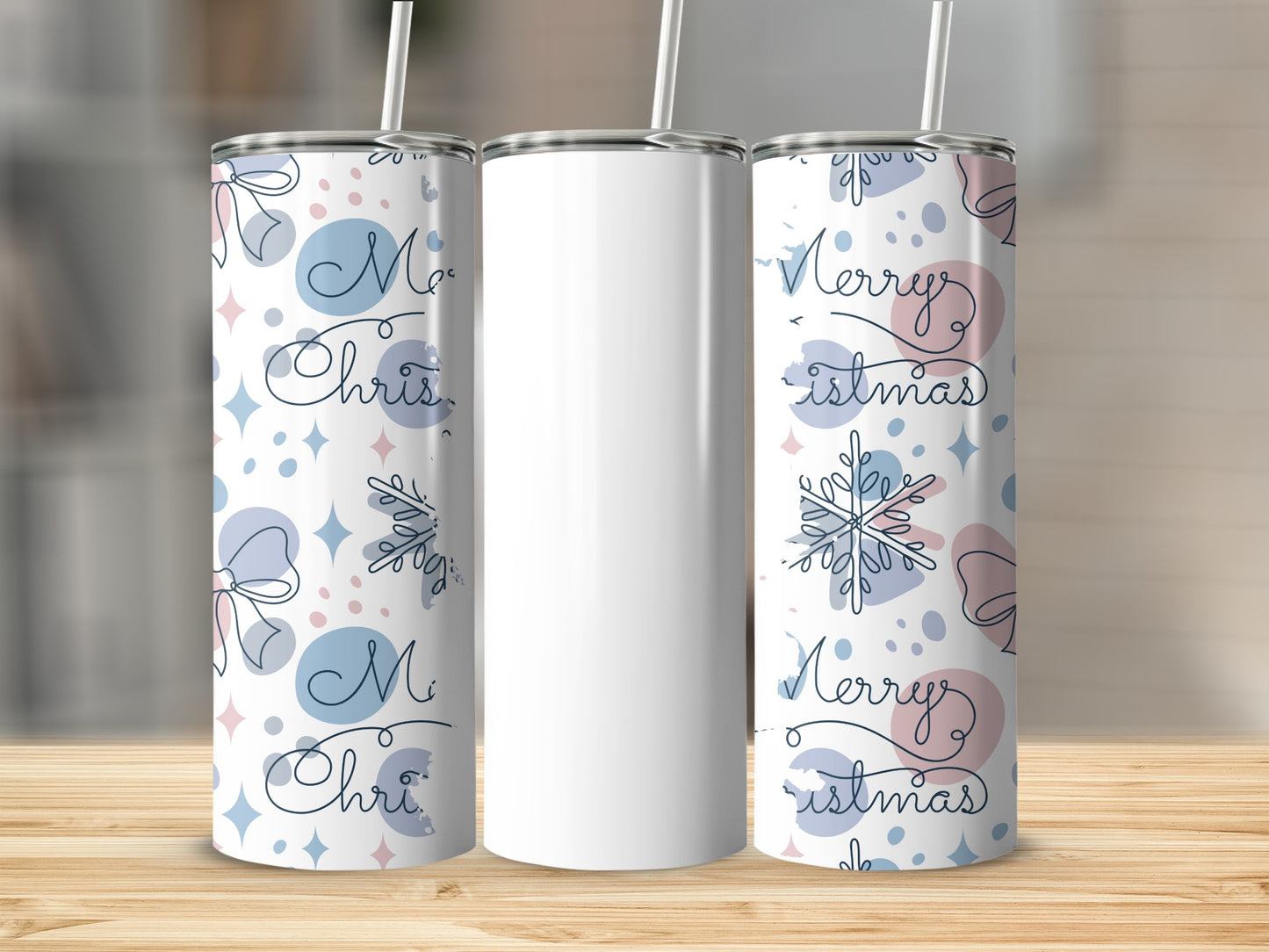 Merry Christmas Tumbler Holiday Themed Stainless Steel Cup