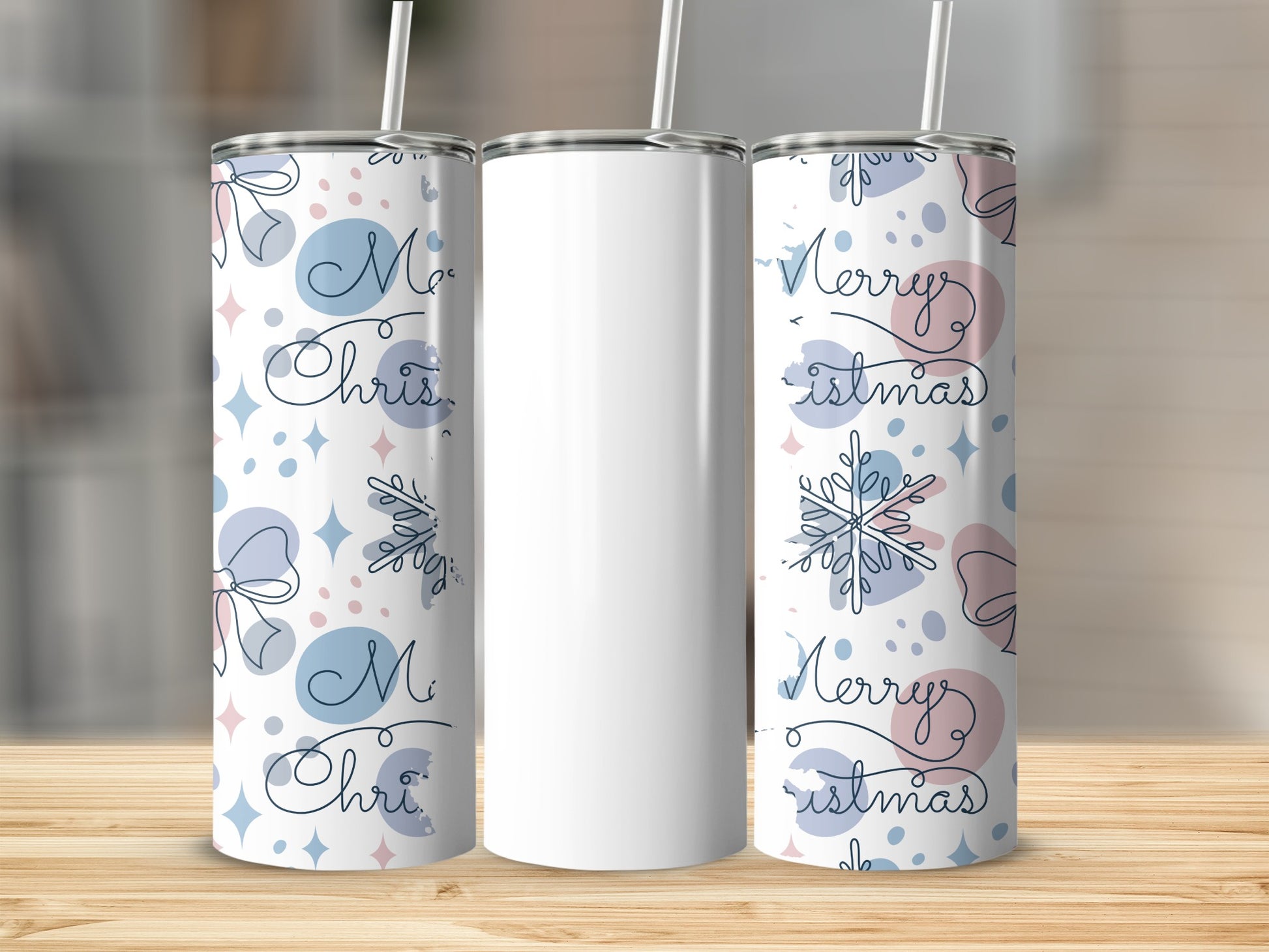 Merry Christmas Tumbler Holiday Themed Stainless Steel Cup
