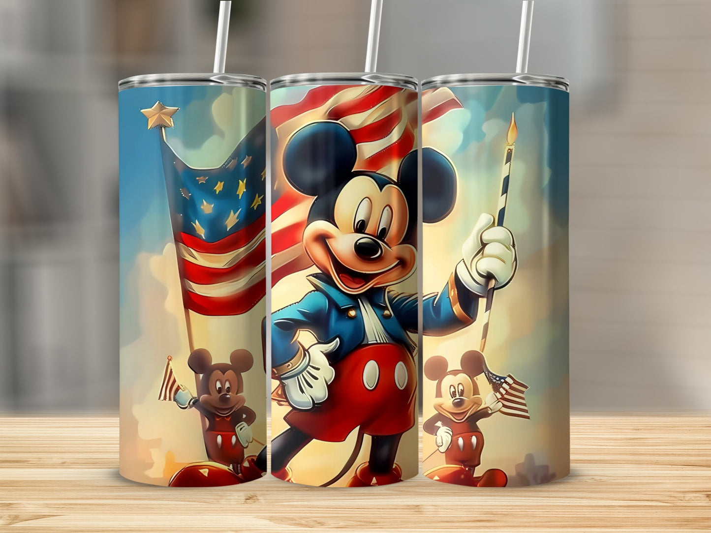 Patriotic Mouse Flag Design Tumbler Drinkware Cup