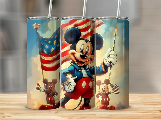 Patriotic Mouse Flag Design Tumbler Drinkware Cup
