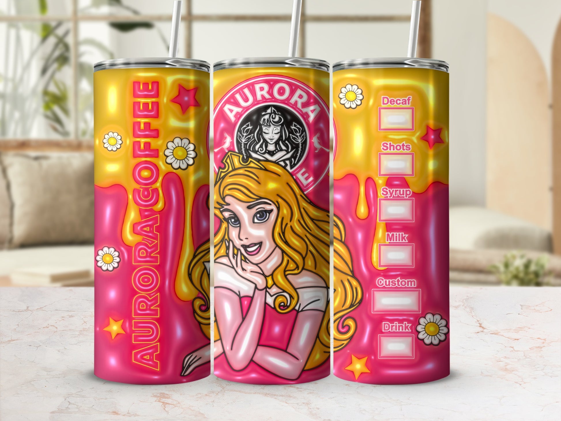 Aurora Coffee Princess Inspired Tumbler for Drinks