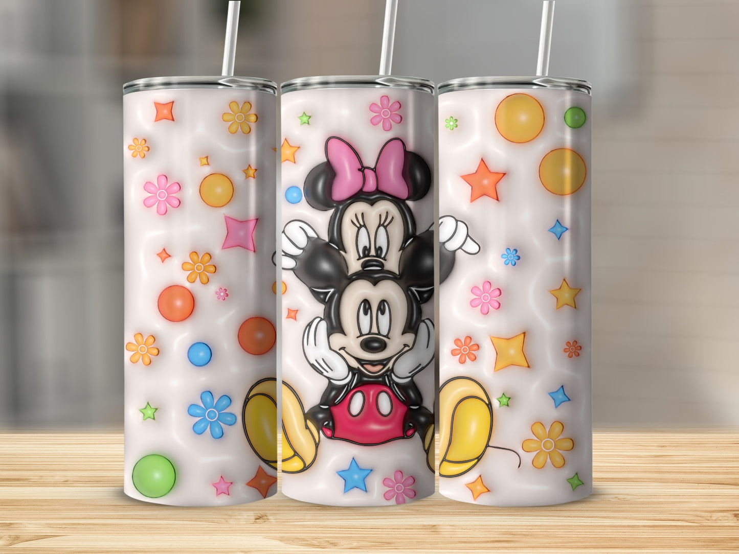 Cute Disney Inspired Colorful Stars Tumbler