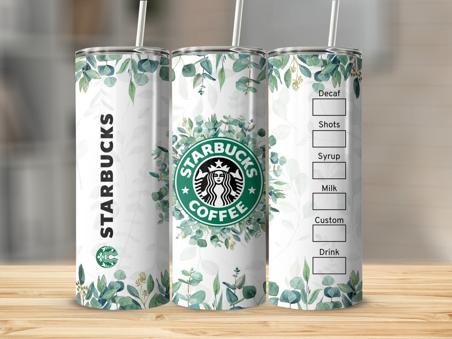 Starbucks Themed Custom Cold Drink Tumbler
