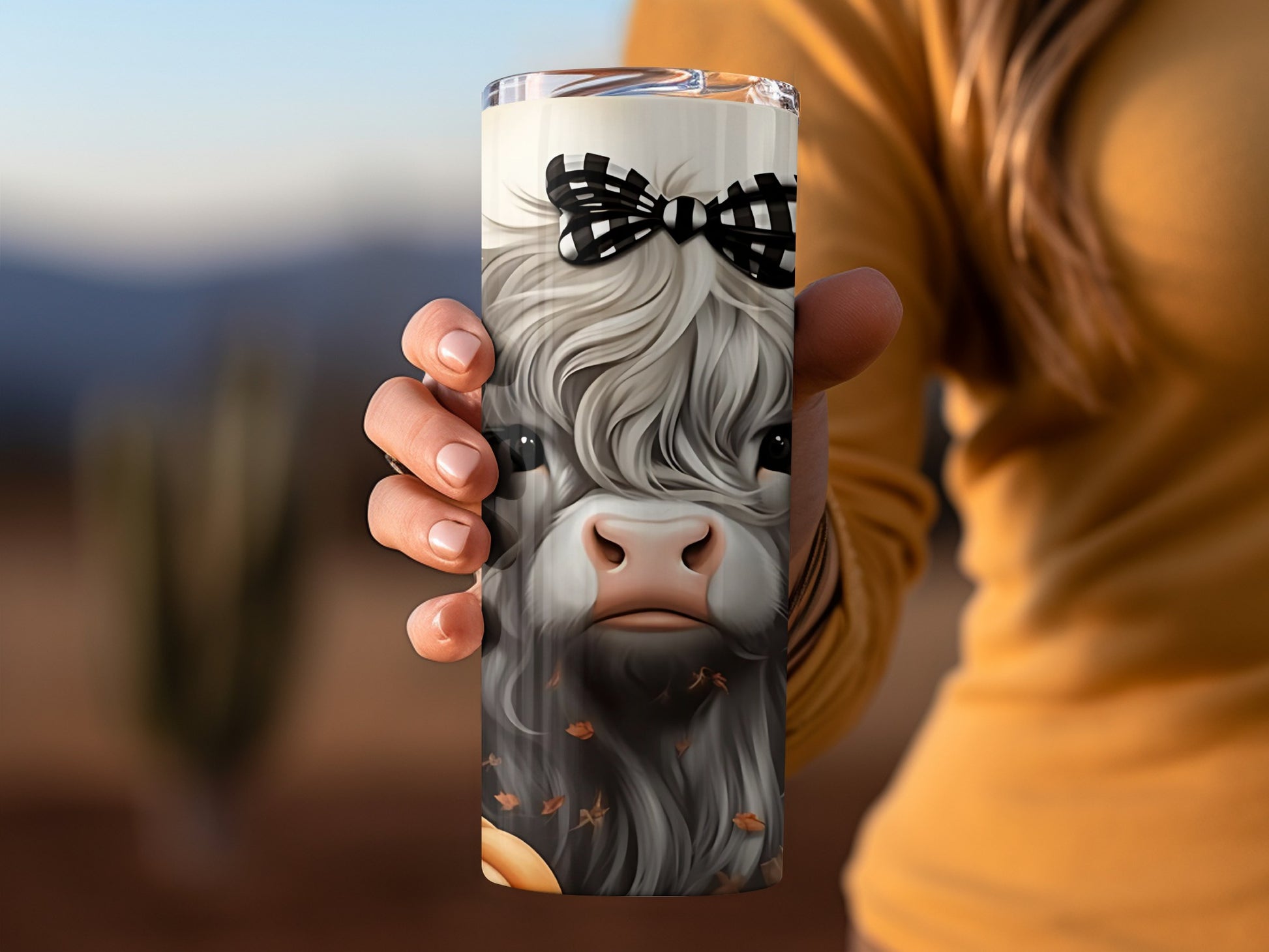 Adorable Highland Cow Design Insulated Tumbler Product