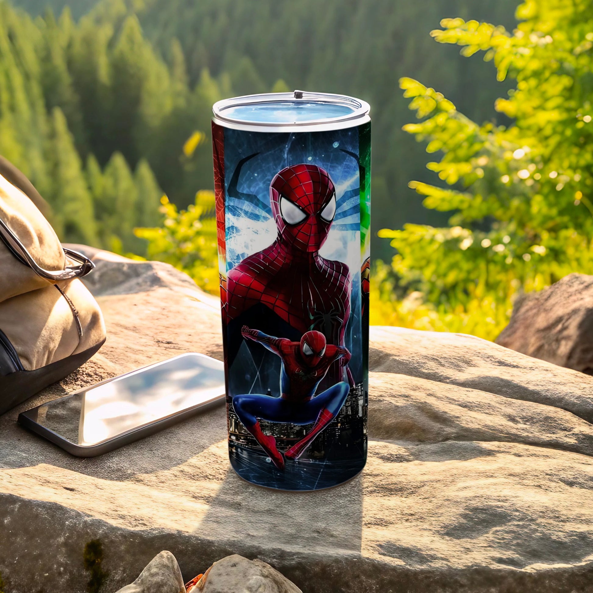 Spider-Man Themed Travel Tumbler with Lid Marvel Gift