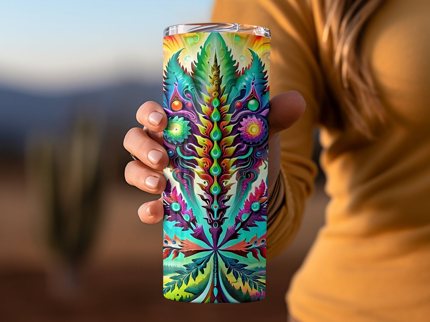 Personalized Colorful Psychedelic Art Travel Mug