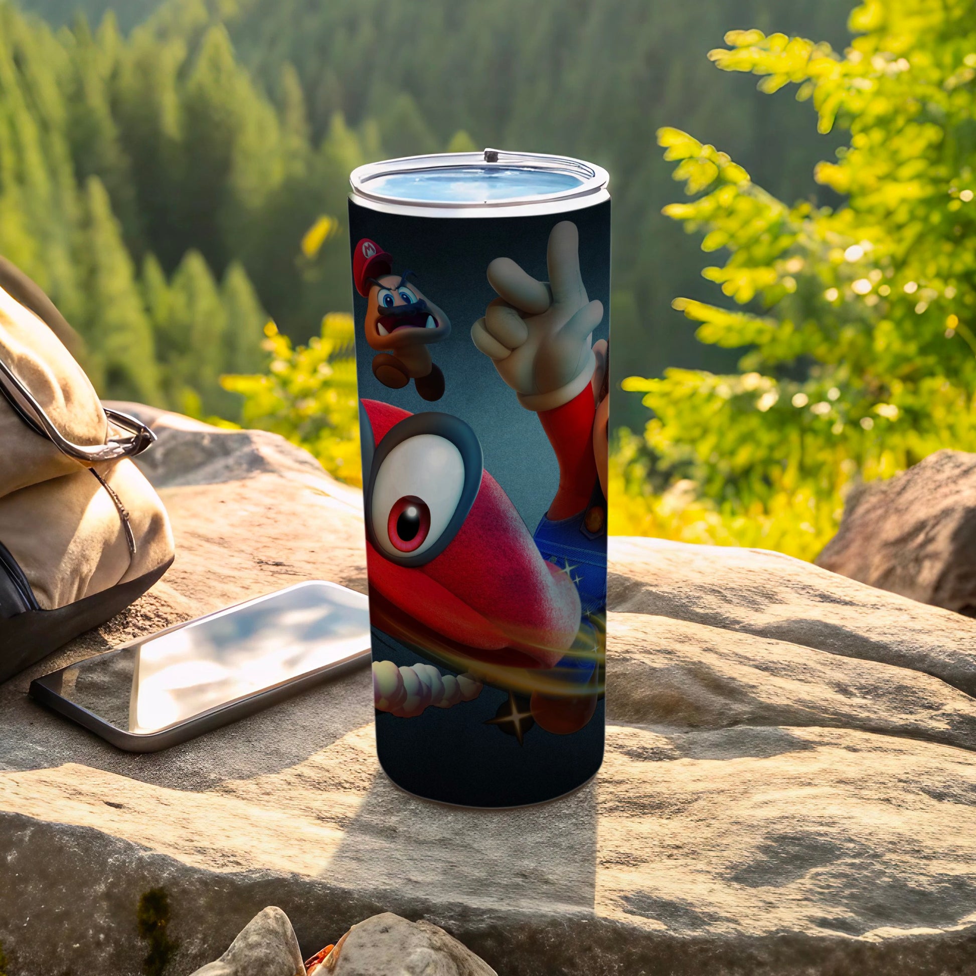 Adventure-Themed Tumbler with Animated Character Design