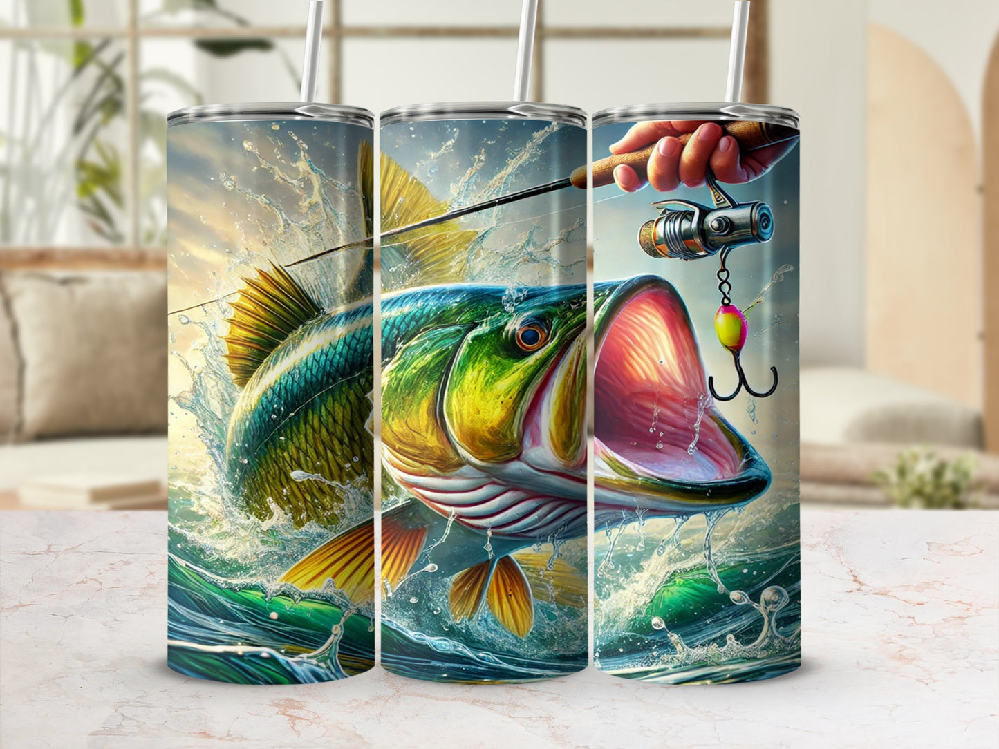 Fishing Adventure Stainless Steel Tumbler Set