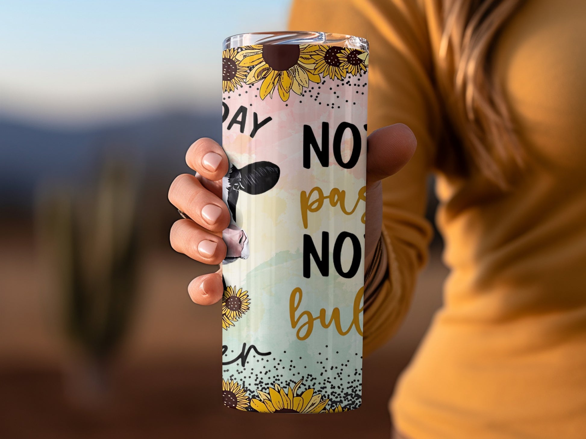 No Pain No Bullying Sunflower Design Tumbler