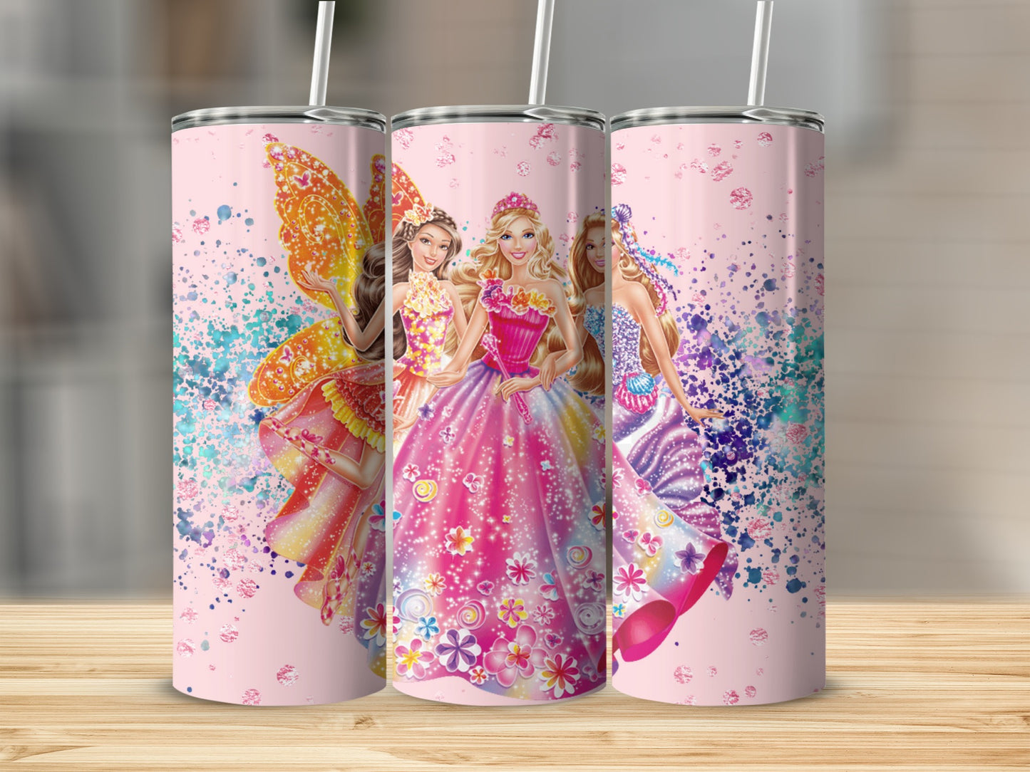 Barbie Fashion Fairytale Friends Princesses Graphics Tumblers