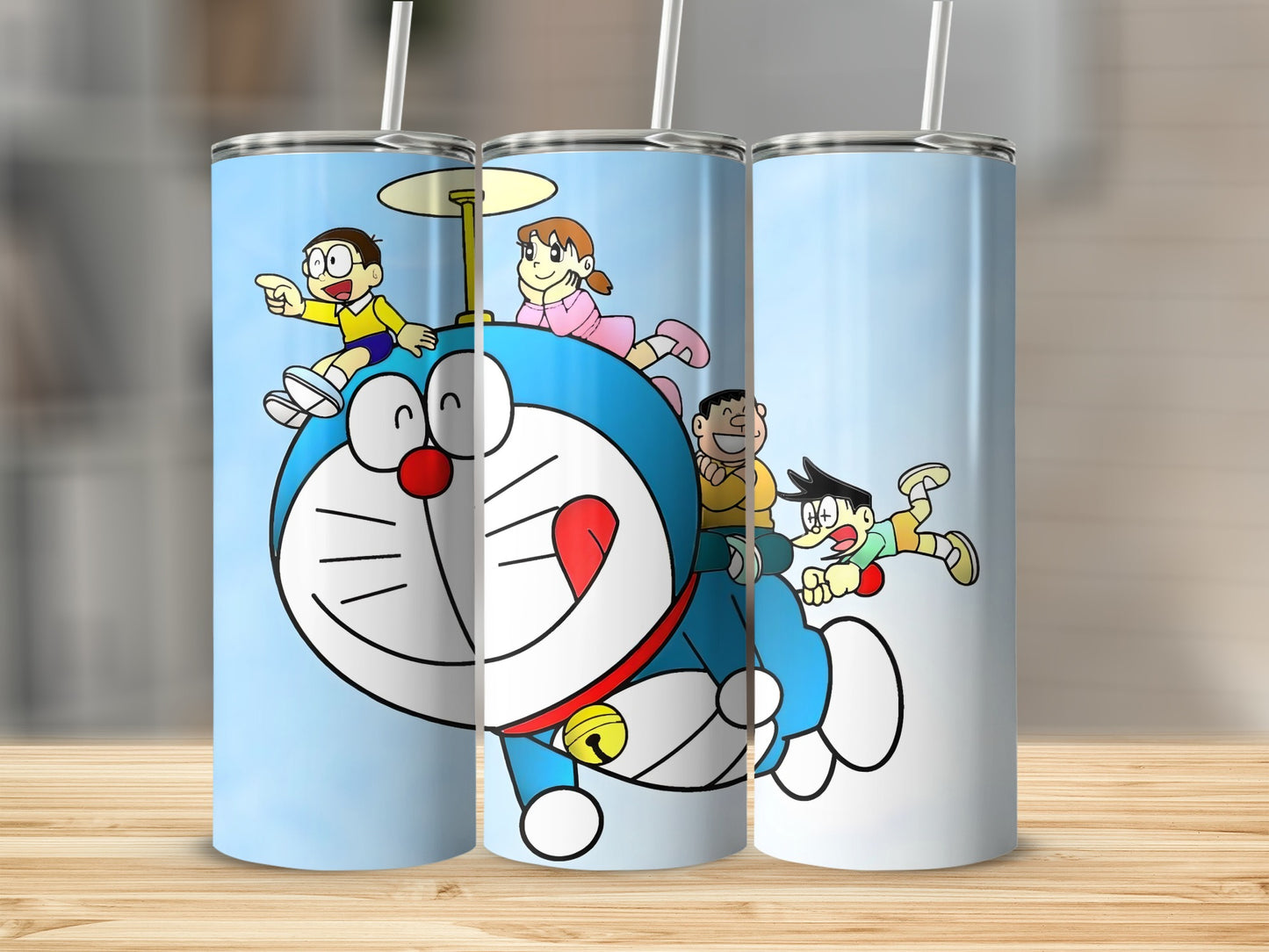 Playful Cartoon Character Group Stainless Bottle