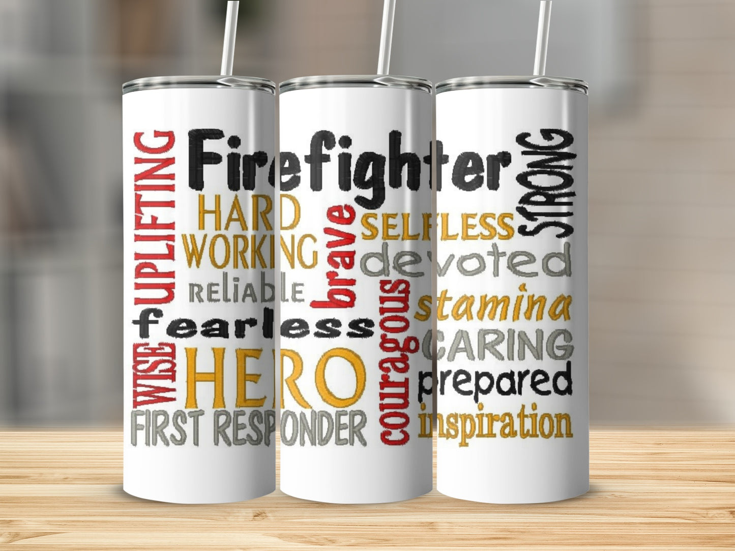 Firefighter Hero Themed Motivational Tumbler Product