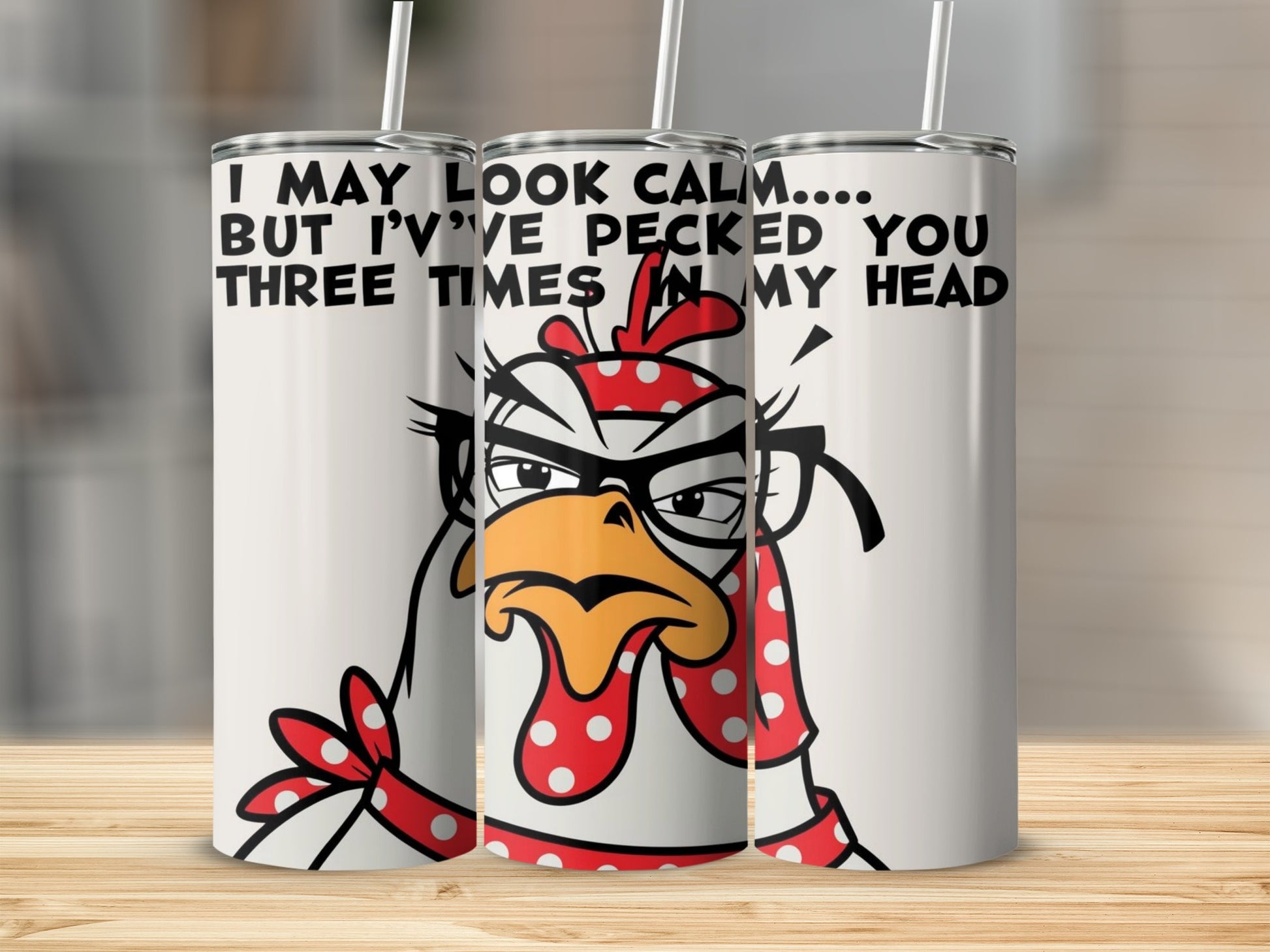 I May Look Calm Chicken Graphic Design Tumbler Product