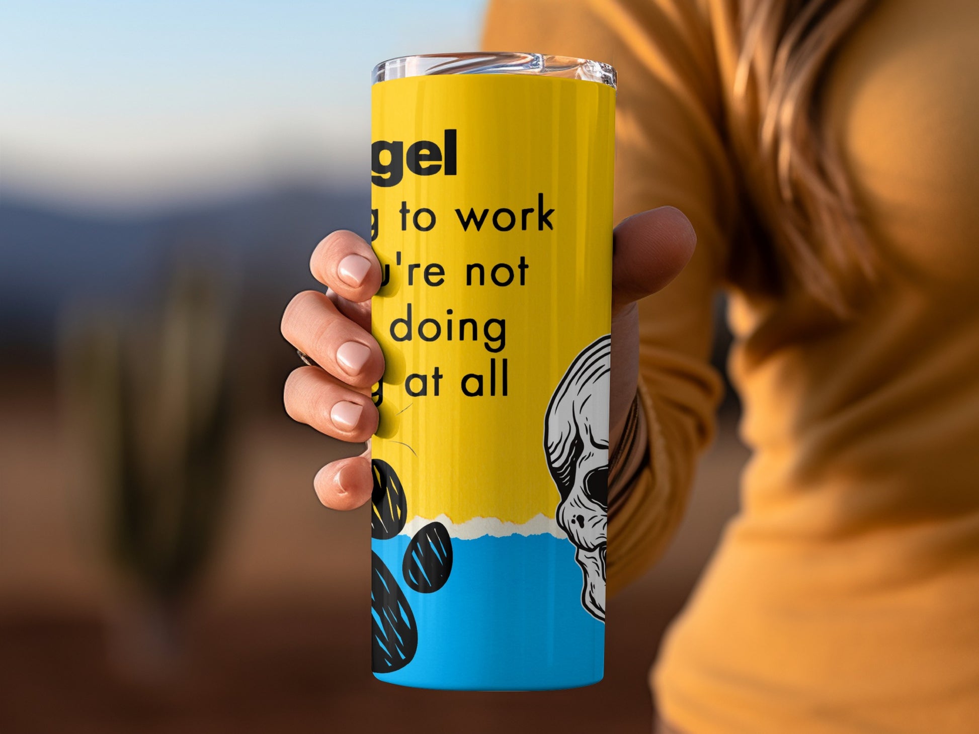 Vibrant Skull and Inspirational Quote Travel Tumbler
