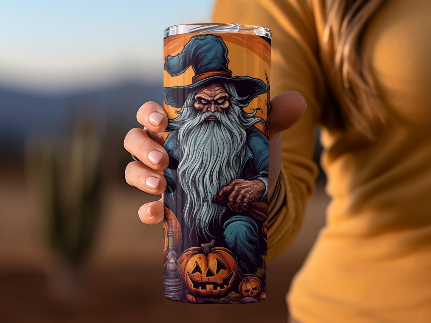 Halloween Themed Wizard and Pumpkins Tumbler product