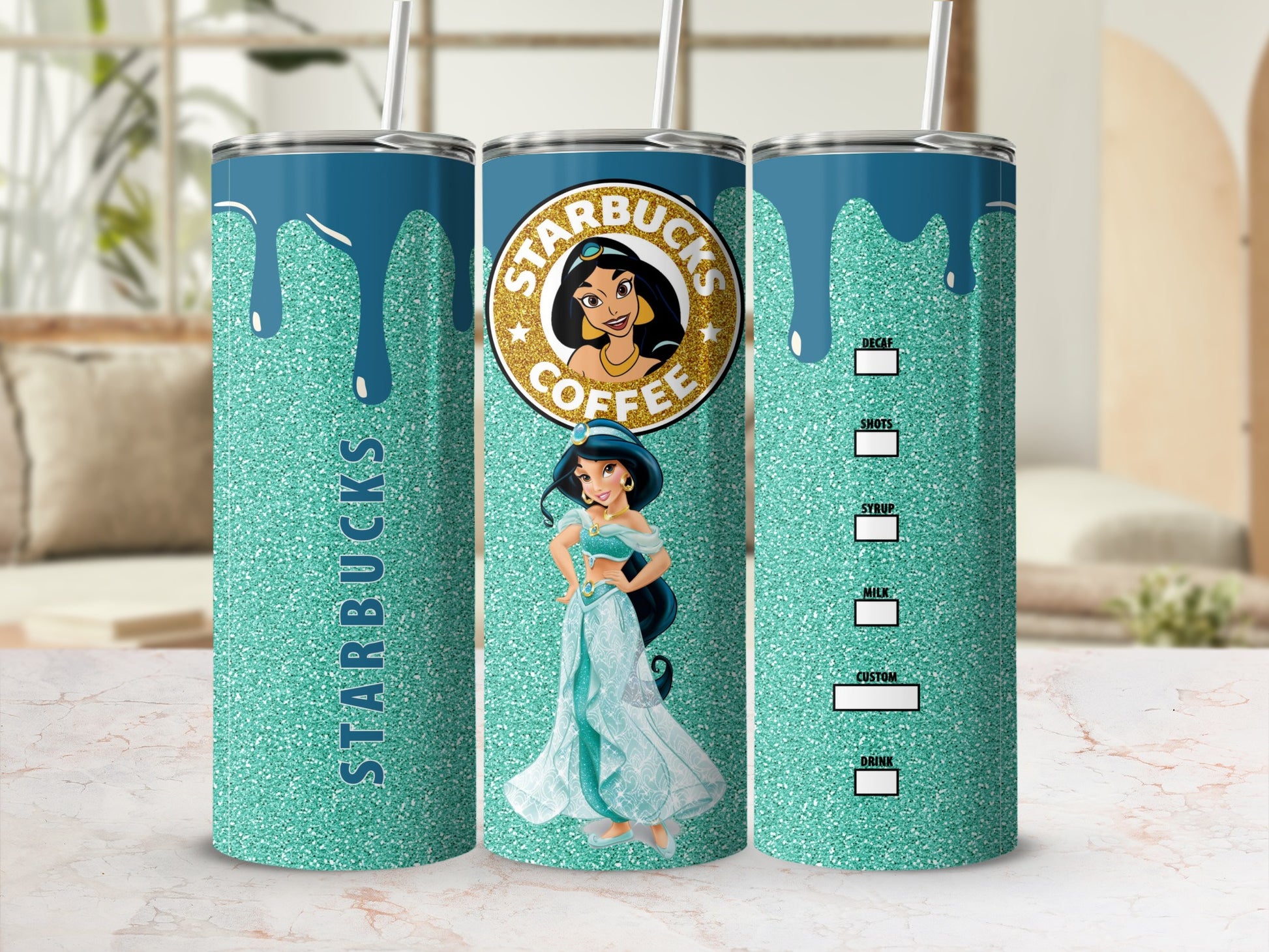 Starbucks Coffee Jasmine Theme Insulated Tumbler Cup