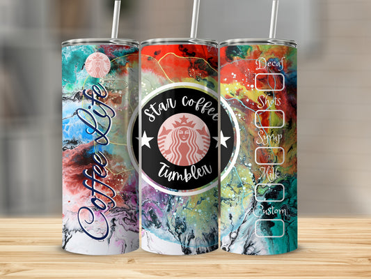 Colorful Coffee Life and Customizable Options Tumbler