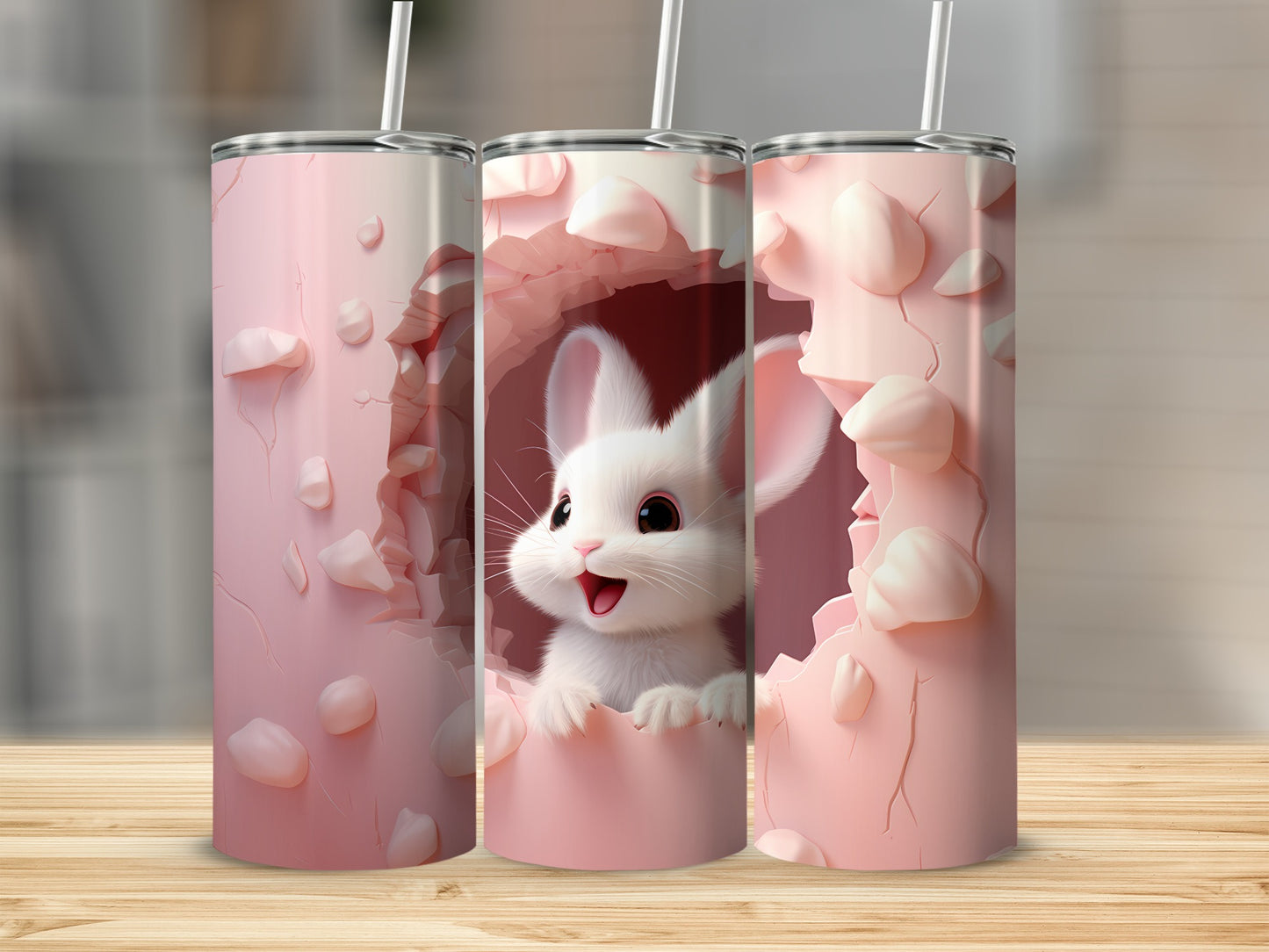 Adorable Bunny Peek A Boo Design Tumbler Product