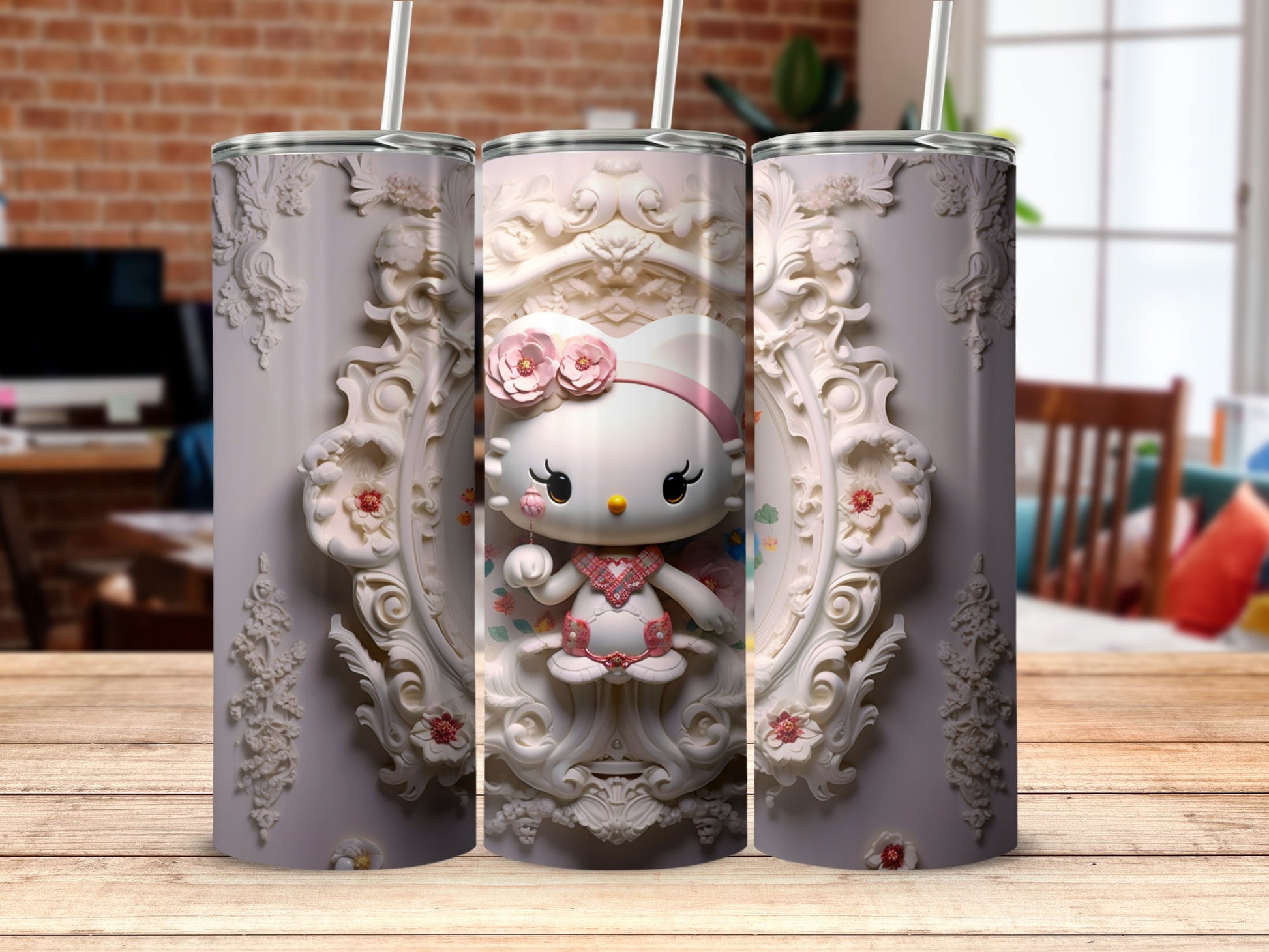 Stylish Tumbler with Elegant Hello Kitty Design