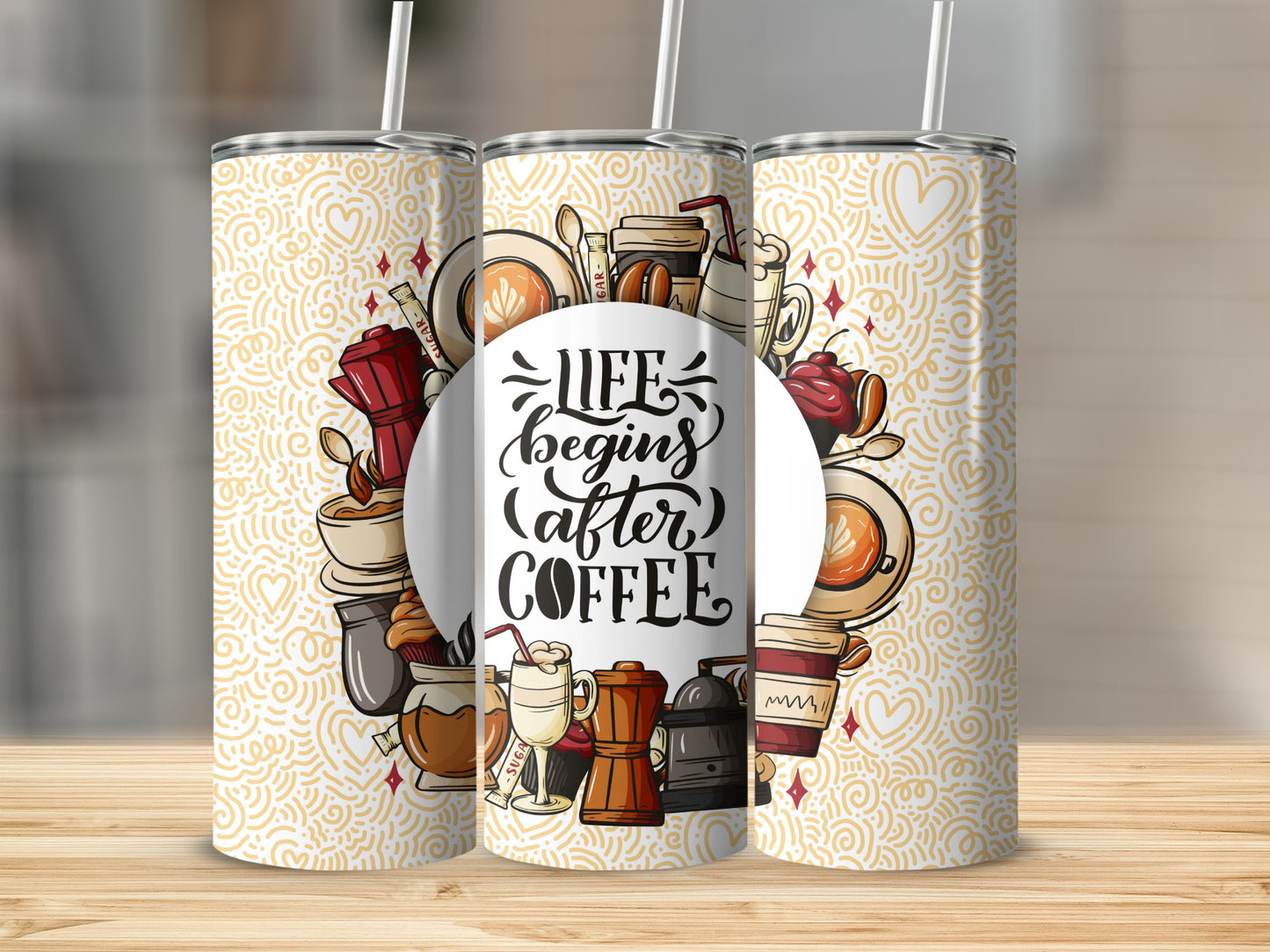 Life Begins After Coffee Travel Coffee Mug Product