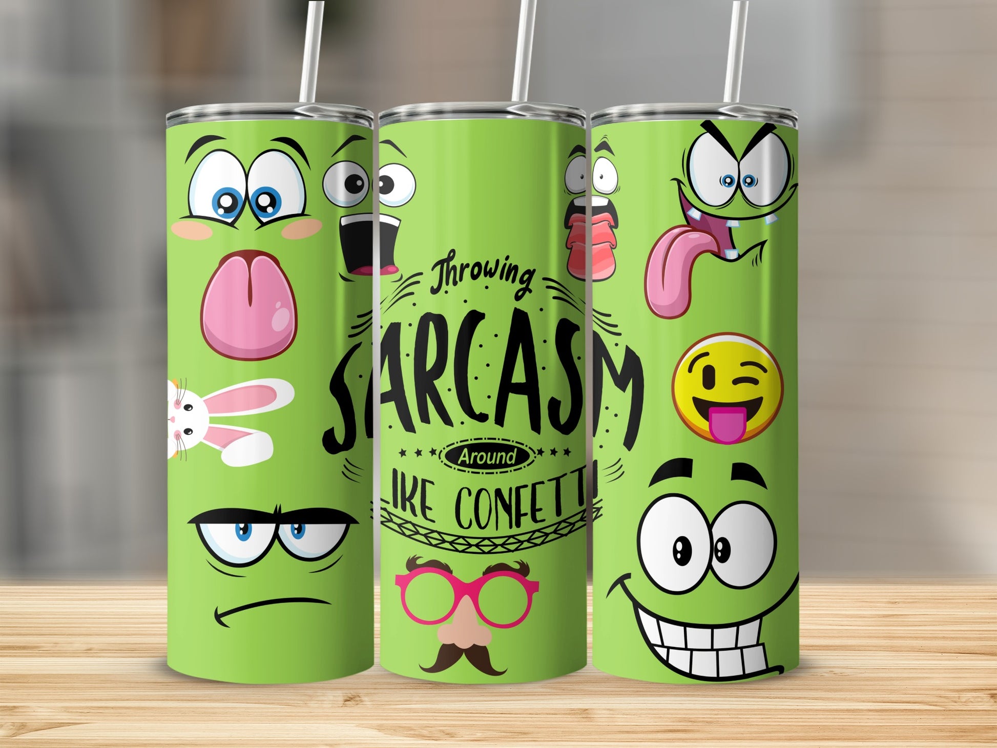 Funny Sarcasm Themed Cartoon Faces Tumbler