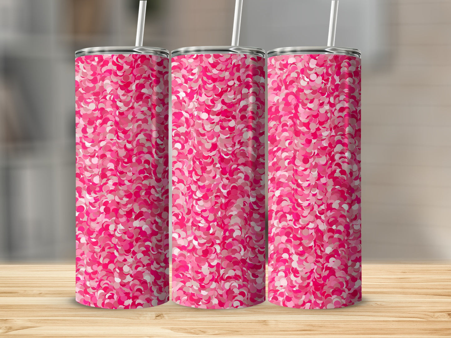 Pink Camouflage Pattern Tumbler Stainless Steel Flask