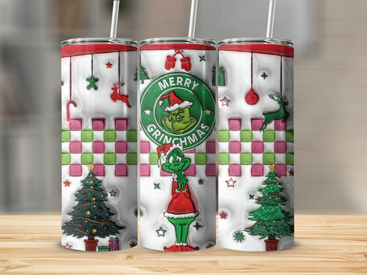 Merry Grinchmas Christmas Holiday Tumbler for Festive Drinks