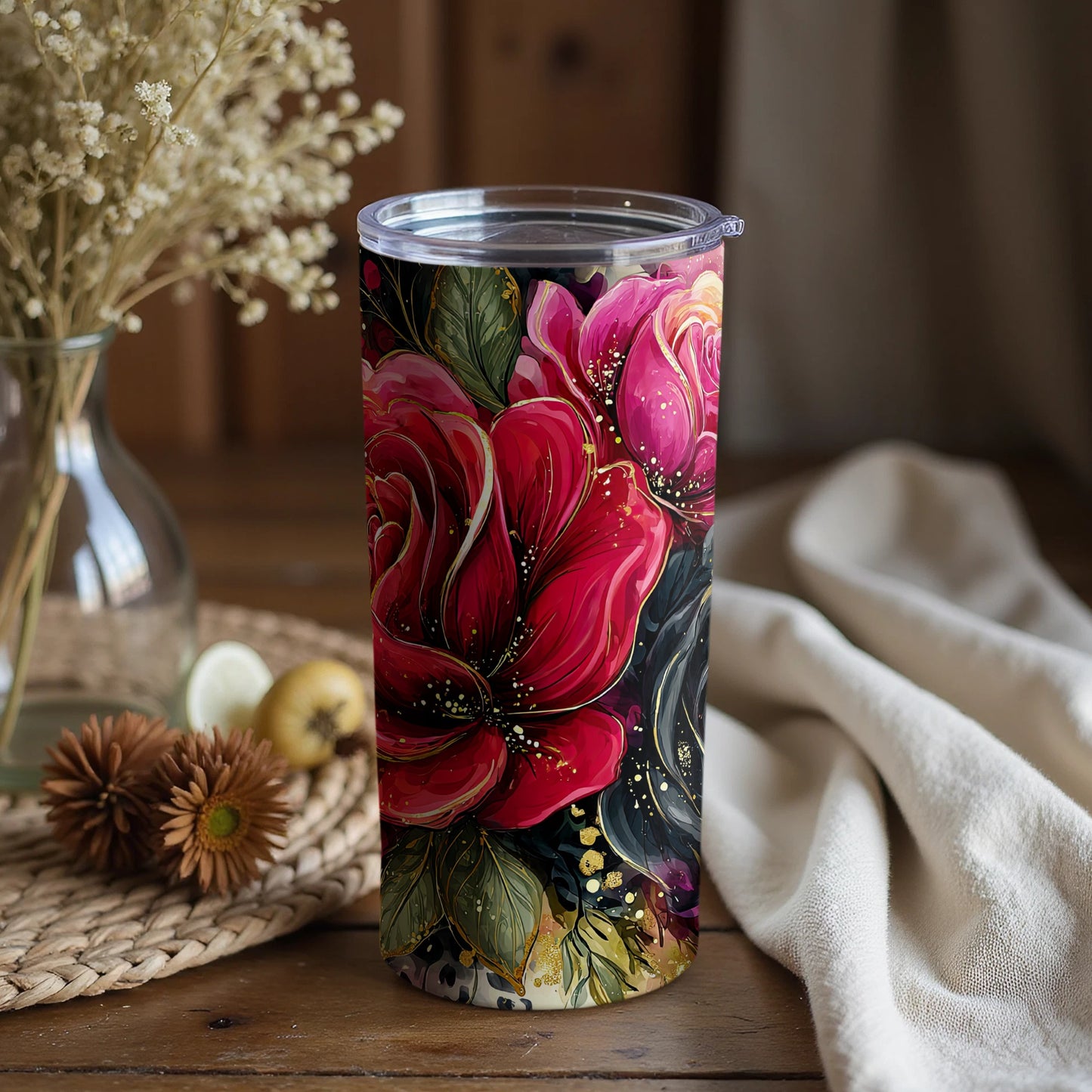 Vibrant Floral Design Insulated Tumbler Cup product
