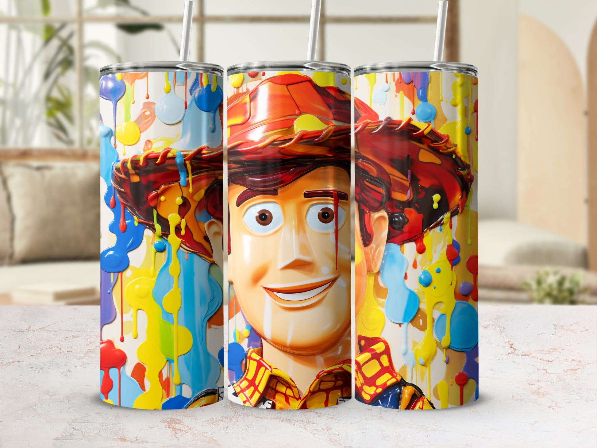 Colorful Cartoon Character Art Drink Tumbler