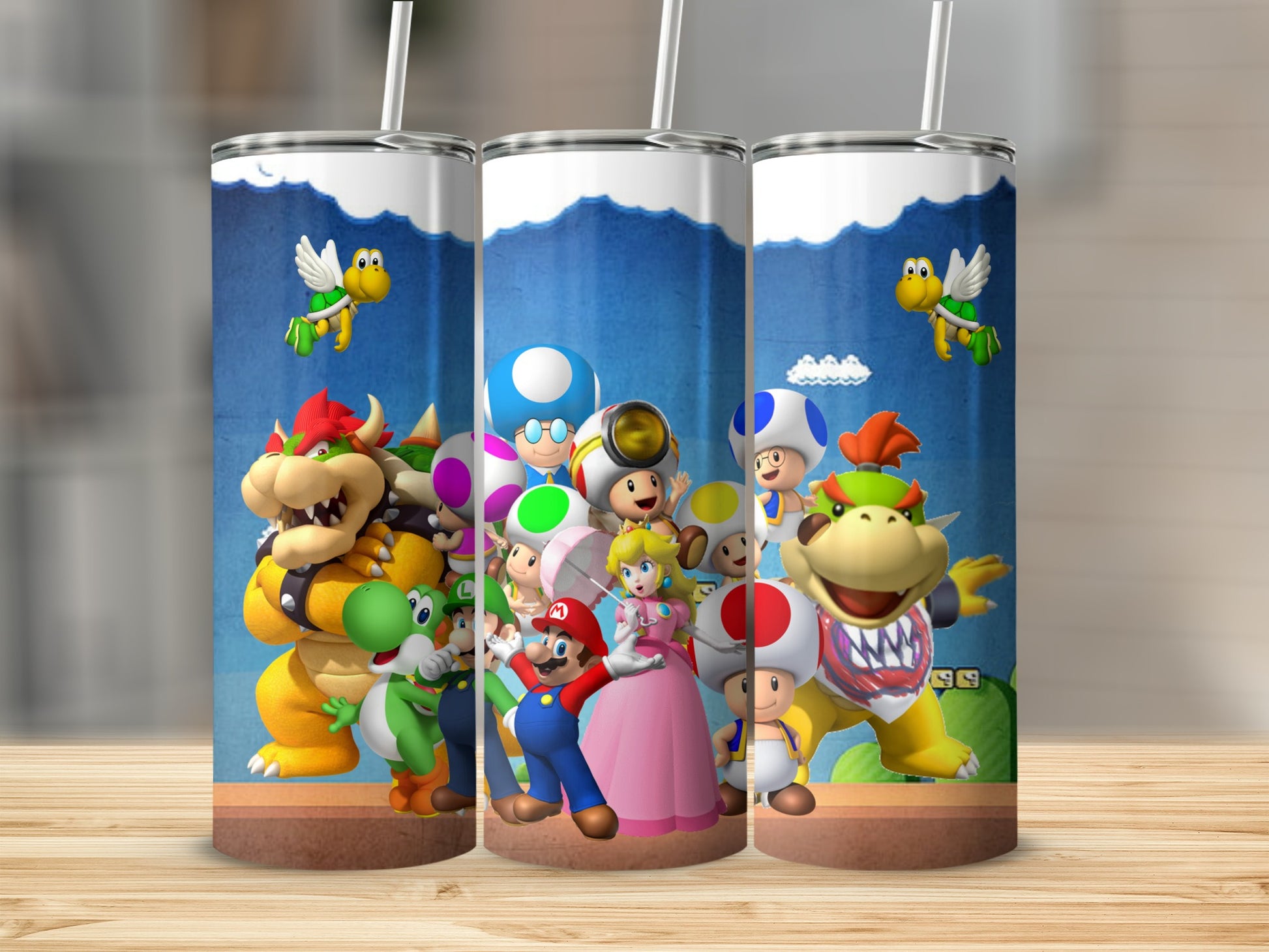 Colorful Mario and Friends Design Tumbler Cup
