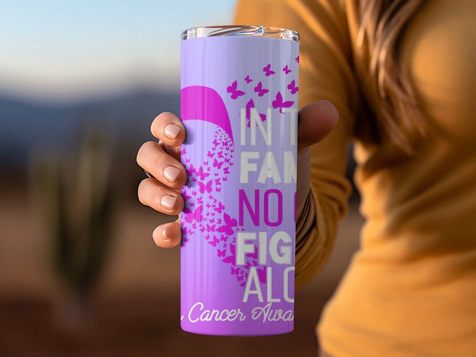 Inspirational Cancer Awareness Travel Tumbler Cup