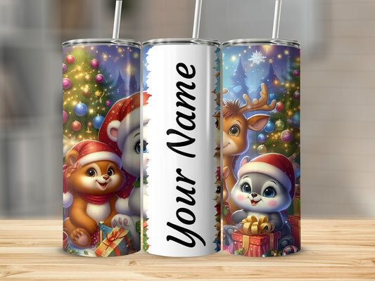 Personalized Christmas Animal Tumbler Perfect Holiday Gift