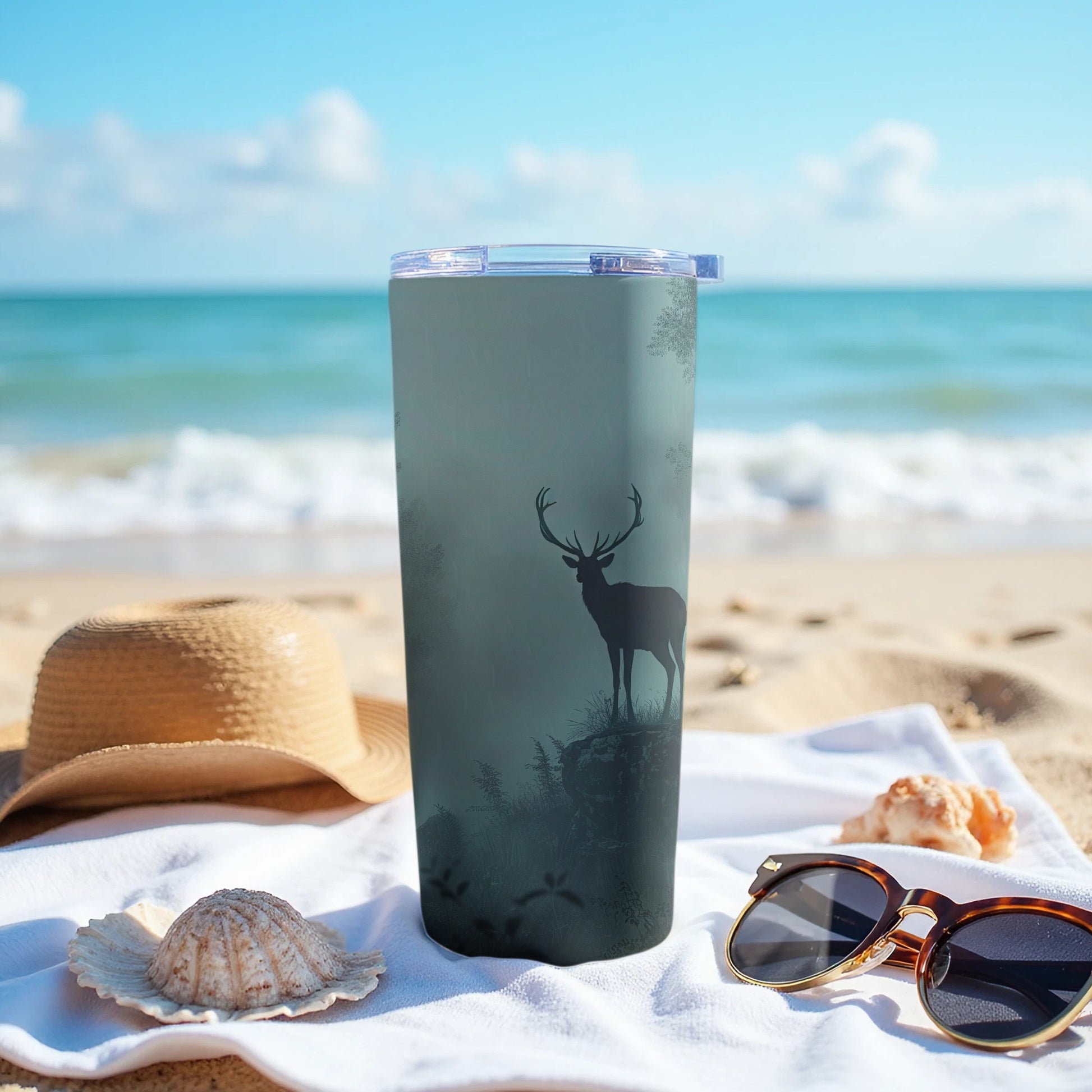 Mystic Deer Forest Silhouette Travel Tumbler product type