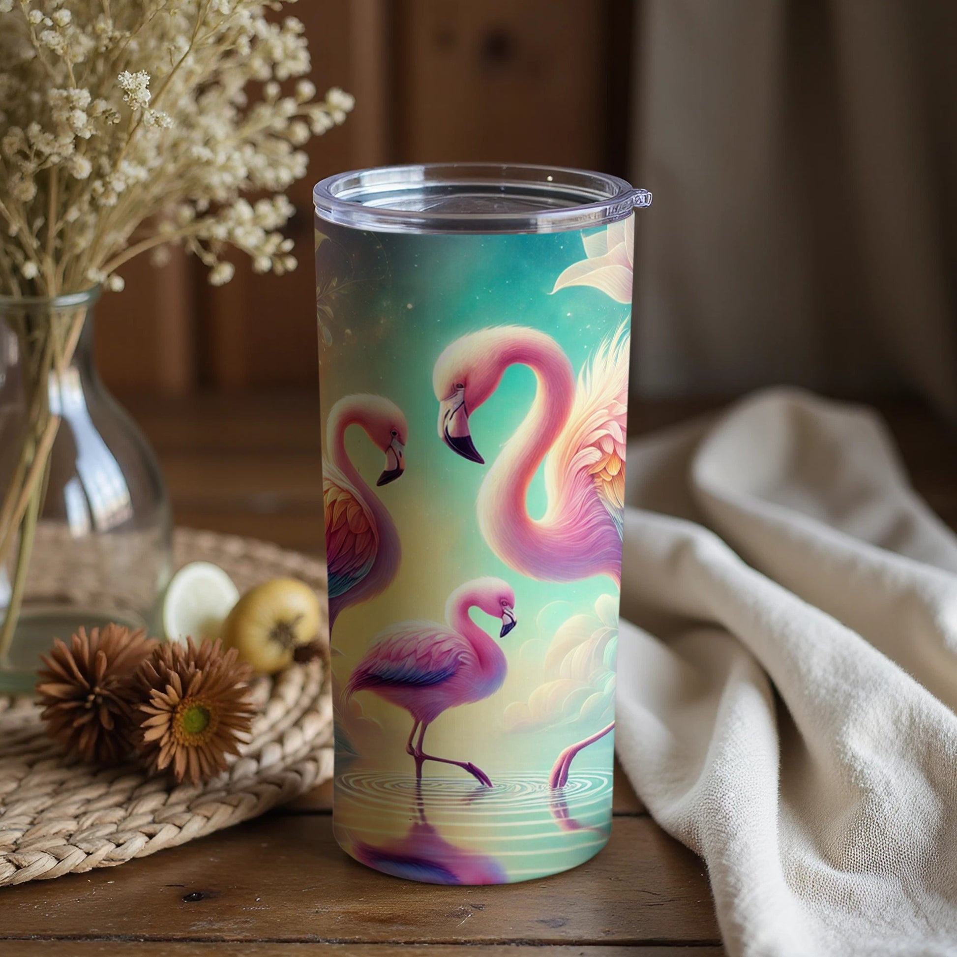 Enchanted Flamingo Design Stainless Steel Tumbler