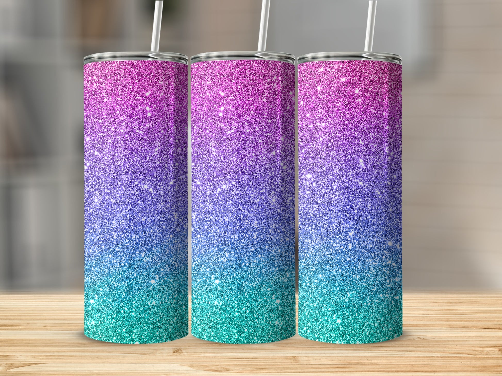Vibrant sparkling magenta purple blue teal ombre glitter product type