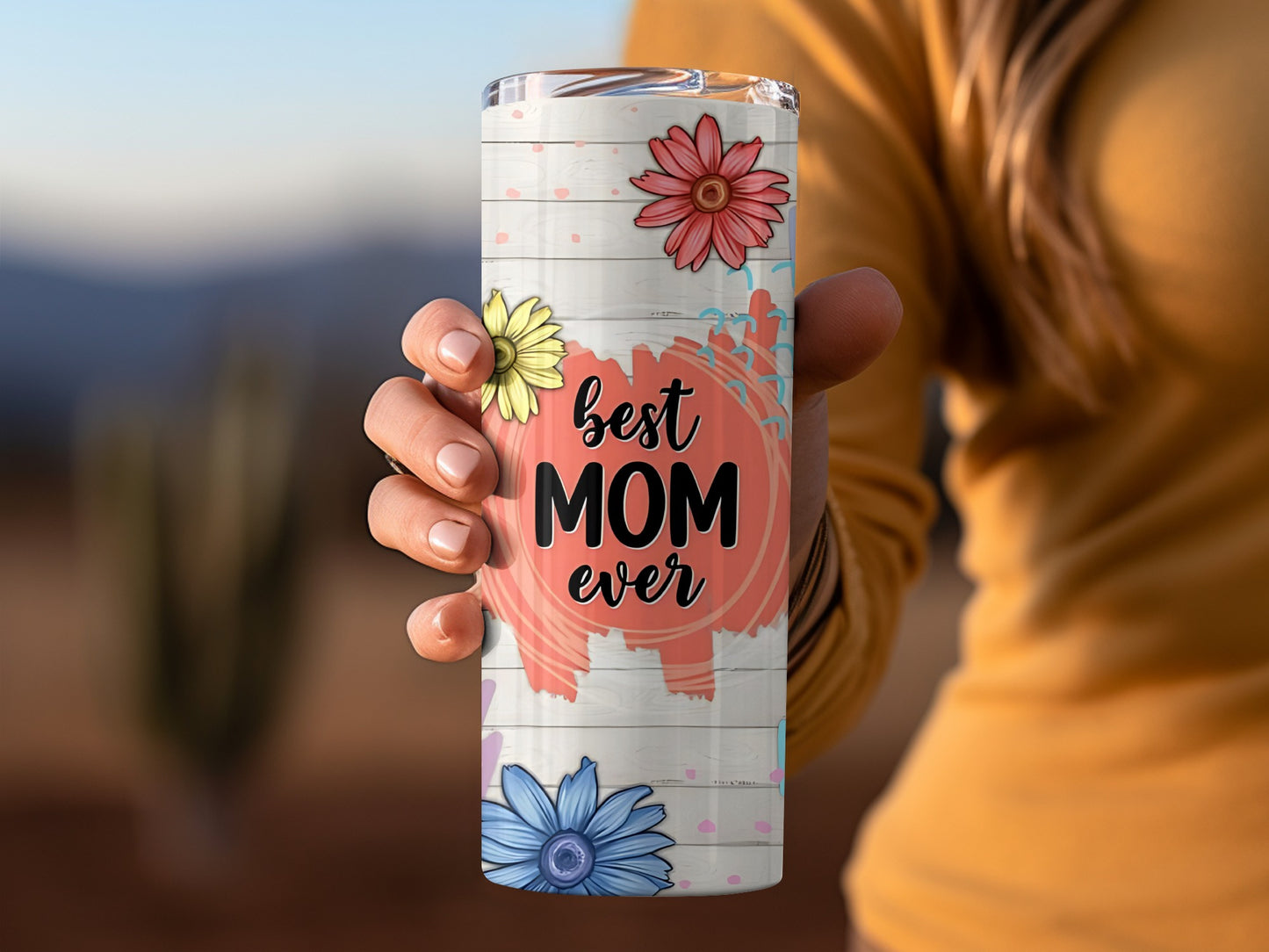 Best Mom Ever Floral Design Tumbler Gift