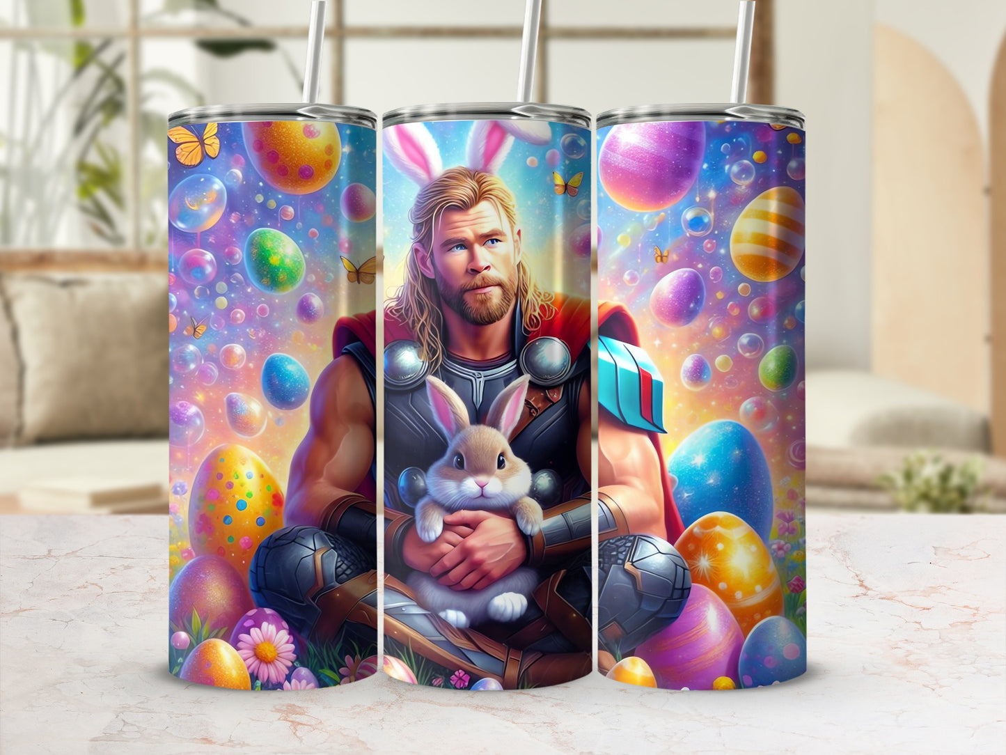 Thor Bunny Easter Eggs Colorful Butterflies Bubbles product type