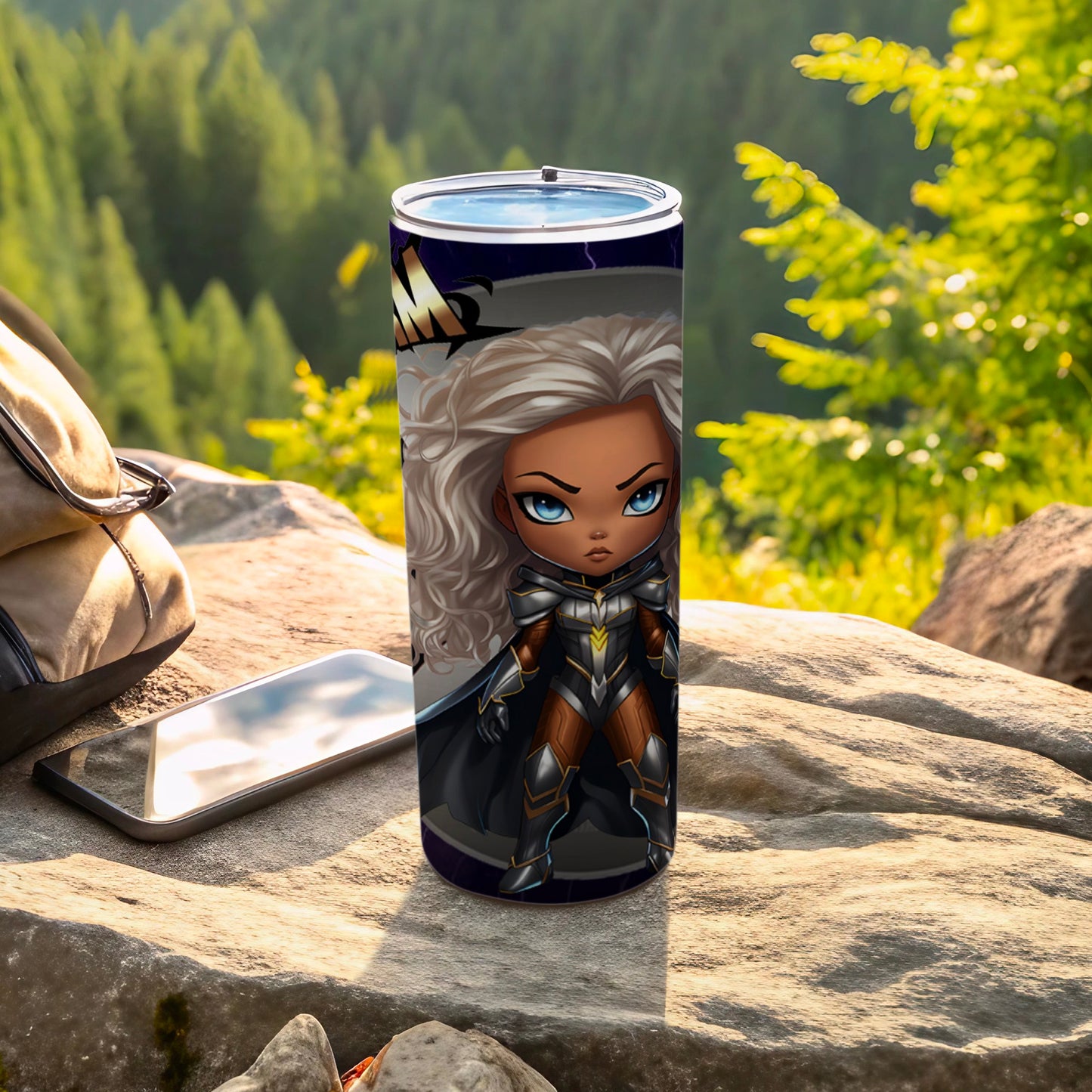 Warrior Hero Chibi Design Tumbler for Adventure Enthusiasts