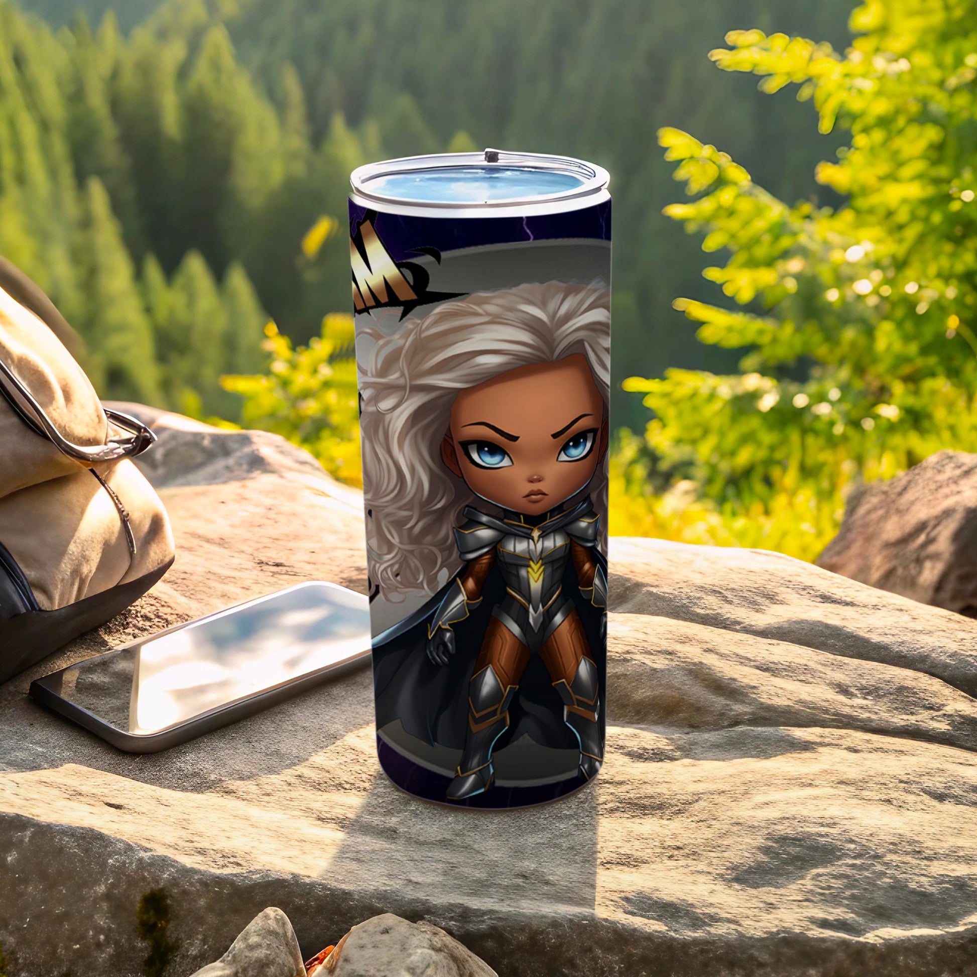 Warrior Hero Chibi Design Tumbler for Adventure Enthusiasts