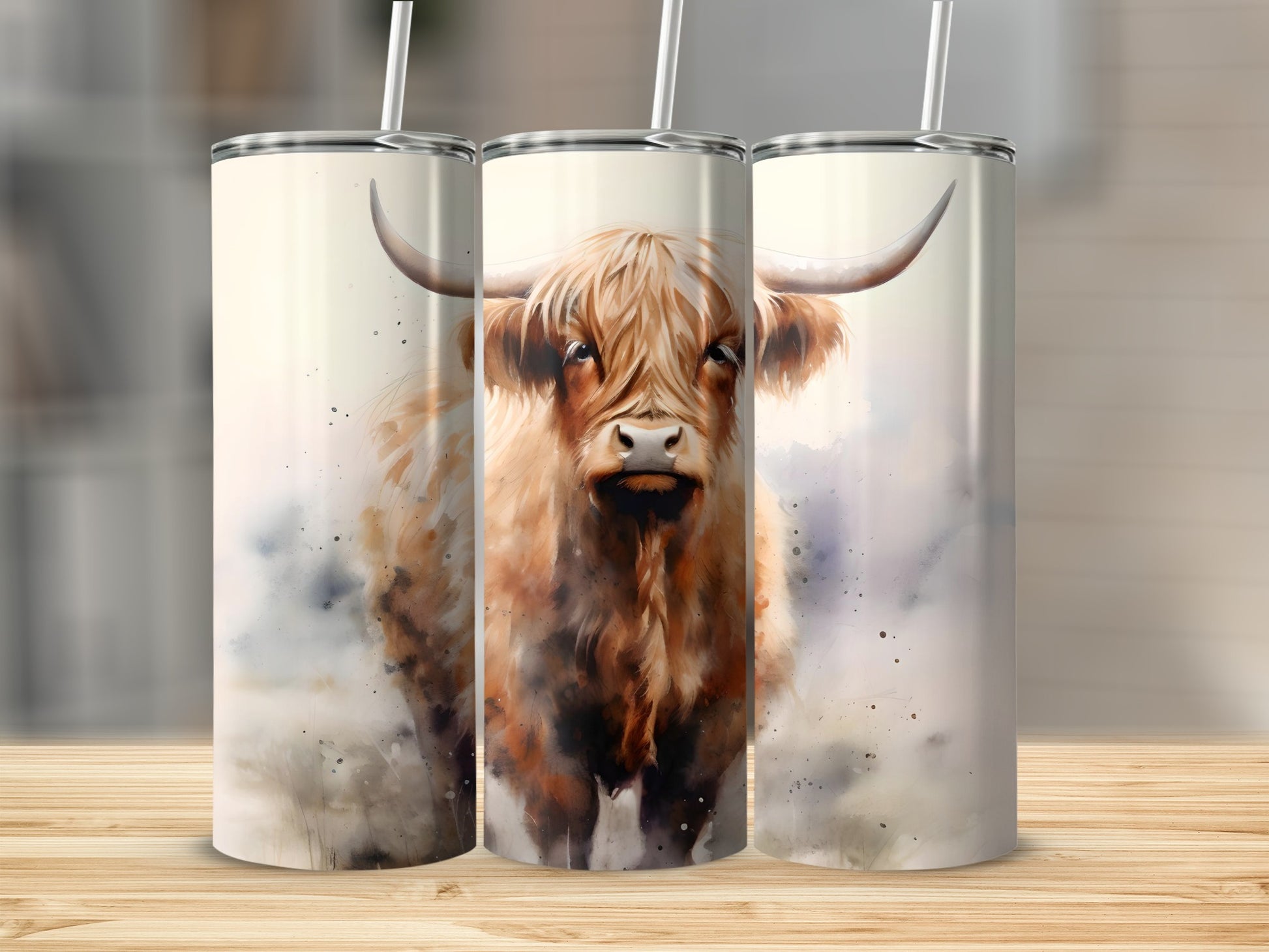 Highland Cow Art Double-Wall Vacuum Insulated Tumbler