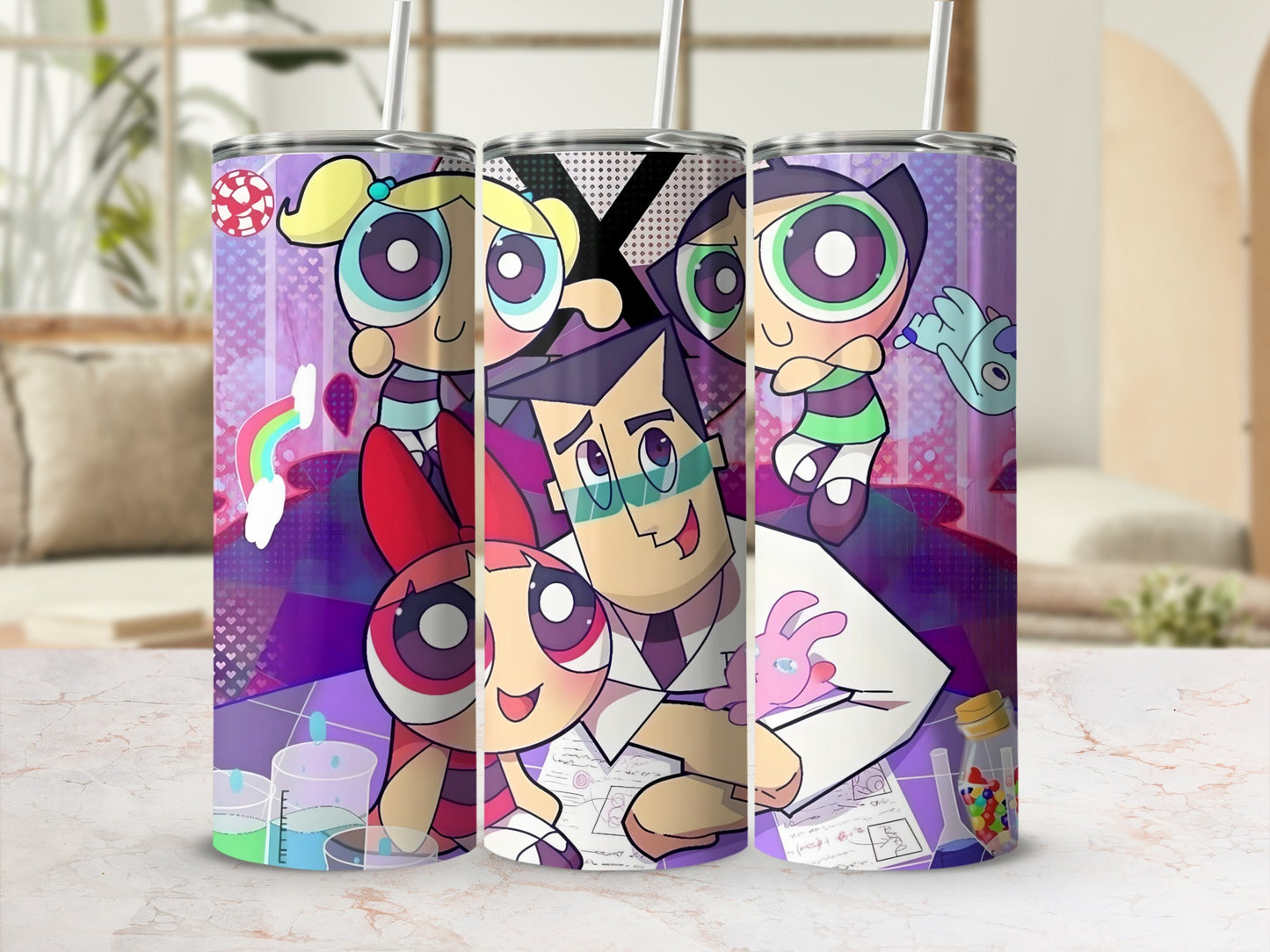 Colorful Cartoon Characters Design Stainless Steel Tumbler