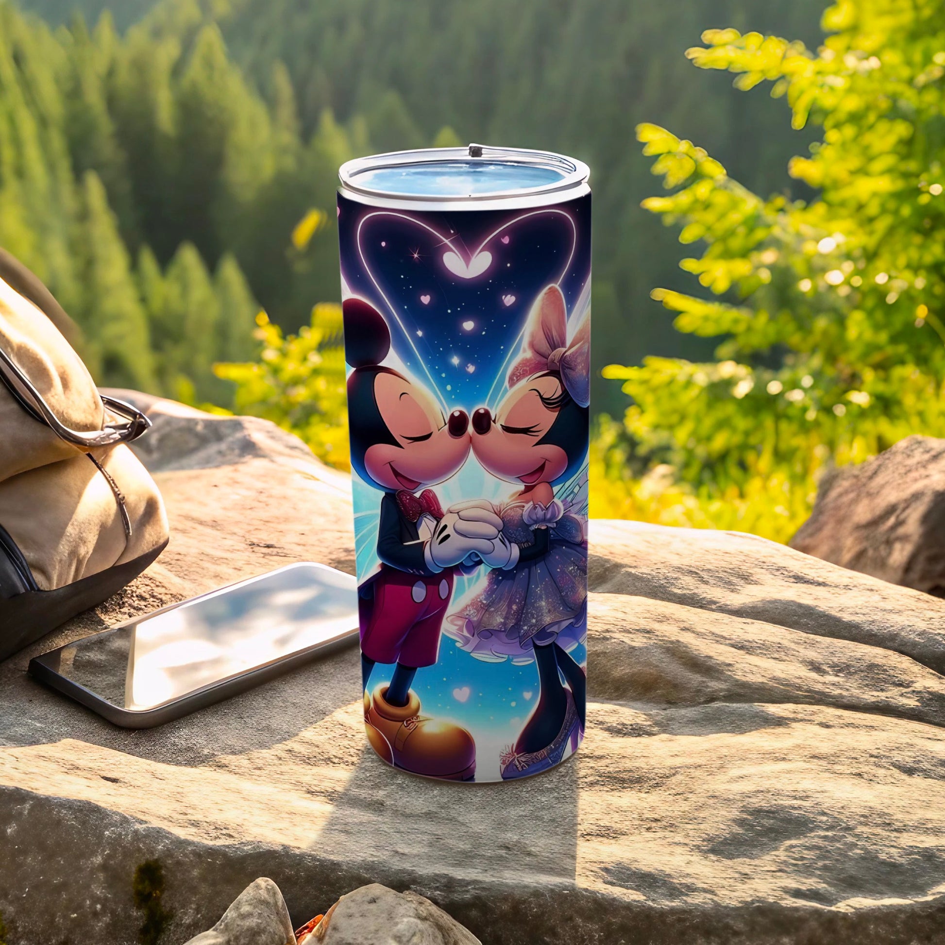 Romantic Mickey and Minnie Mouse Kiss Tumbler Cup