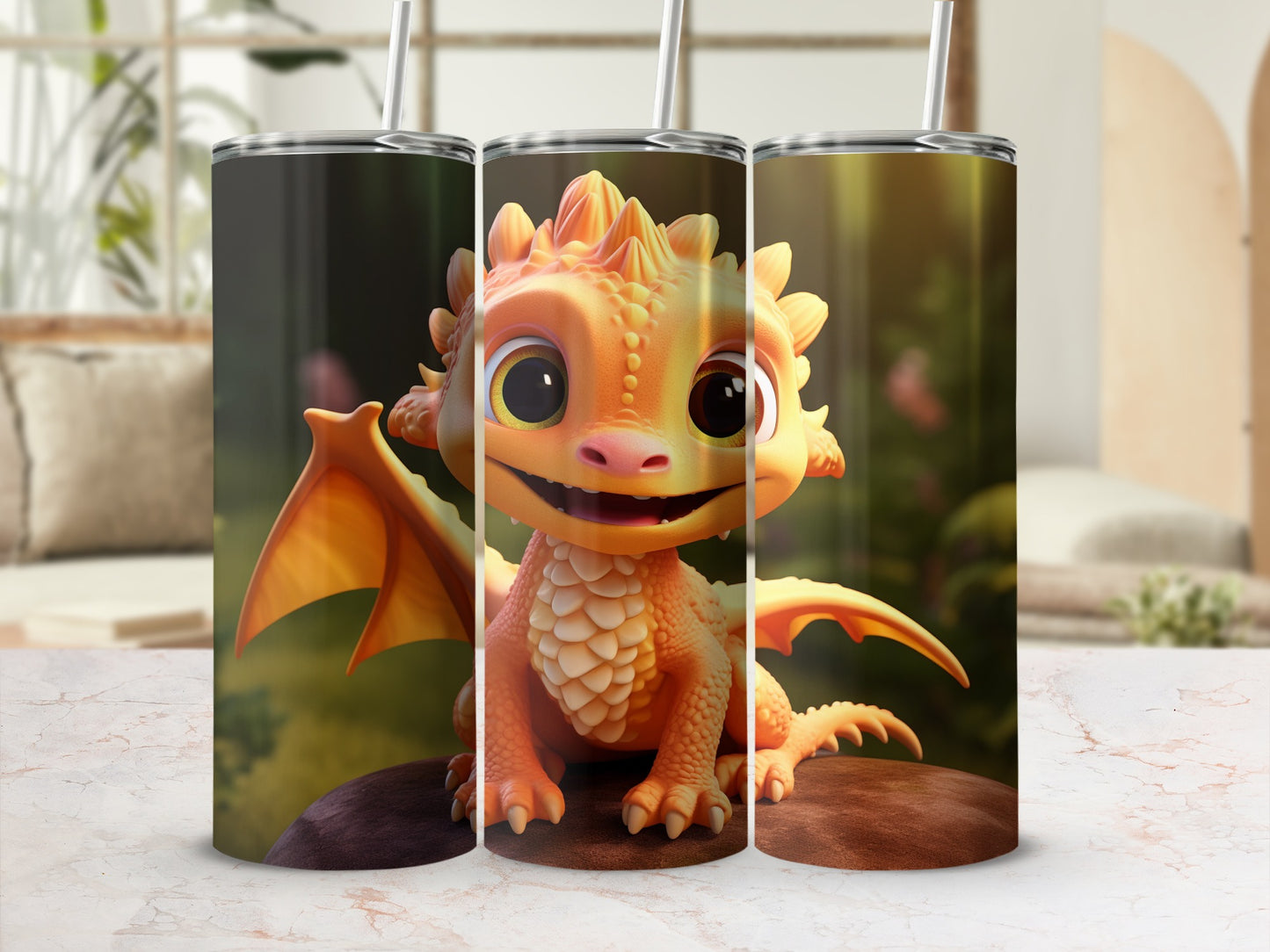 Adorable Baby Dragon Stainless Steel Tumbler Cup