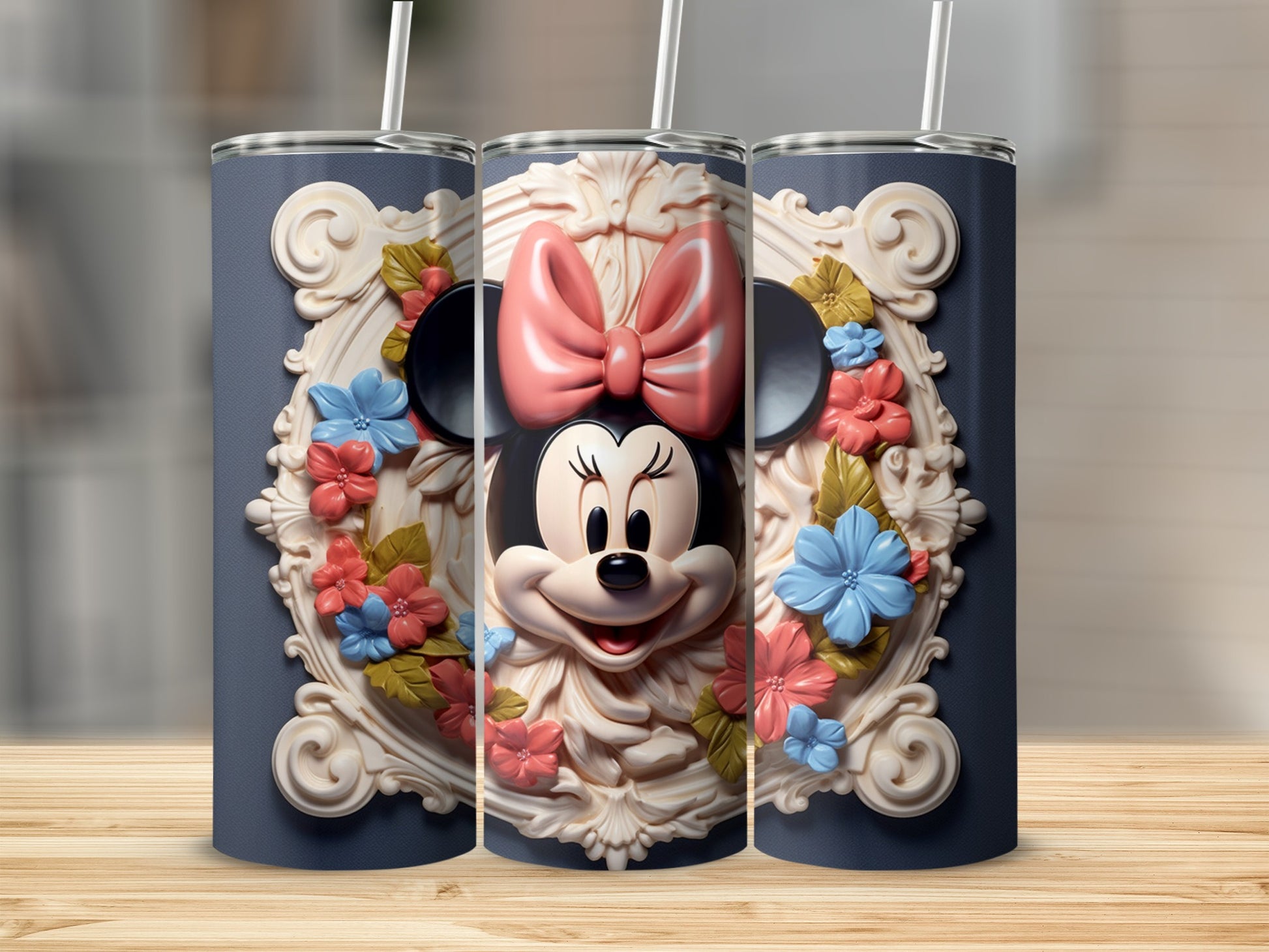 Minnie Mouse Floral Design Insulated Tumbler