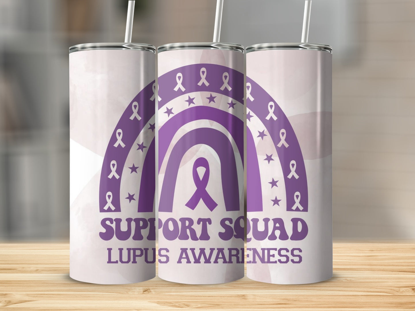 Support Squad Lupus Awareness Tumbler With Straw