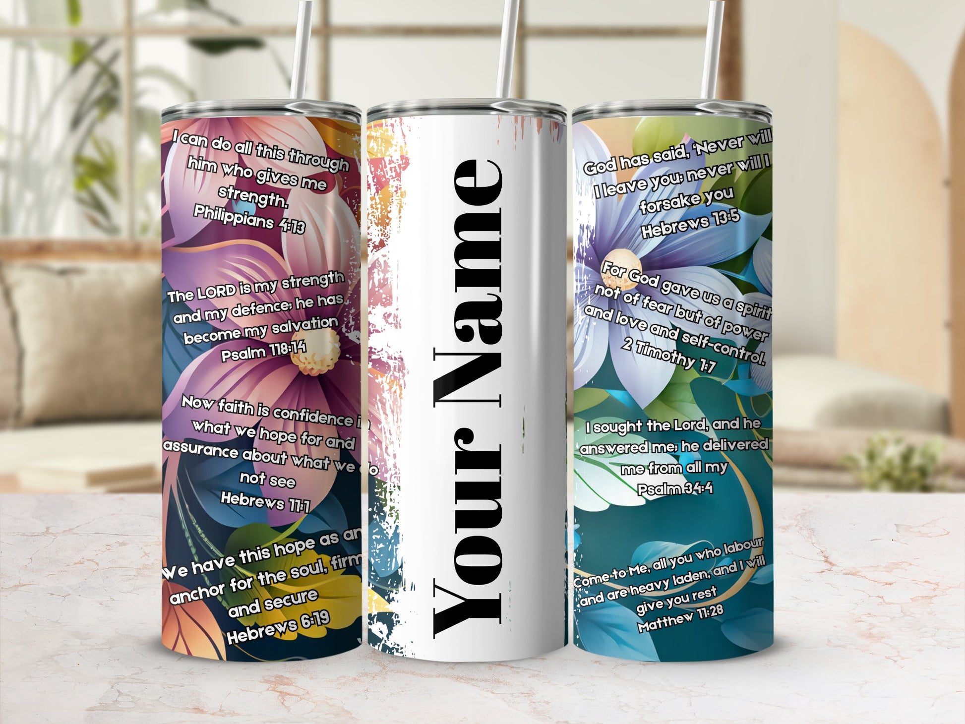 Personalized Inspirational Bible Verses Tumbler