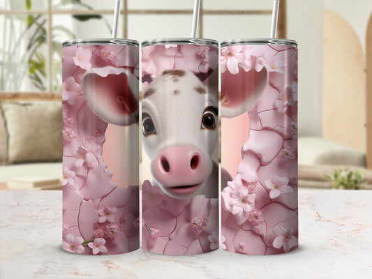 Charming Cute Calf Pink Blossom Drink Tumbler product type